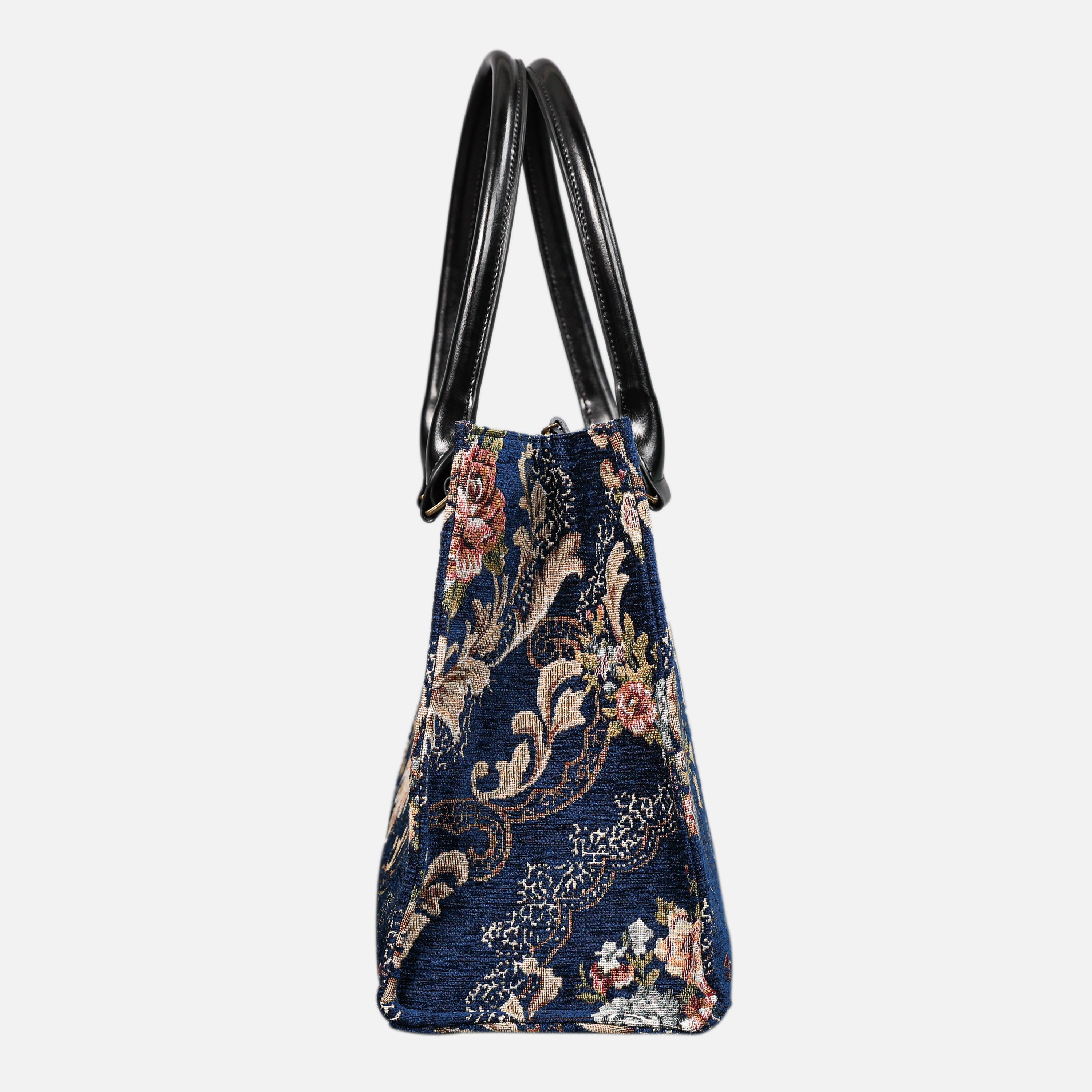 Floral Blue Laptop Work Tote of America side