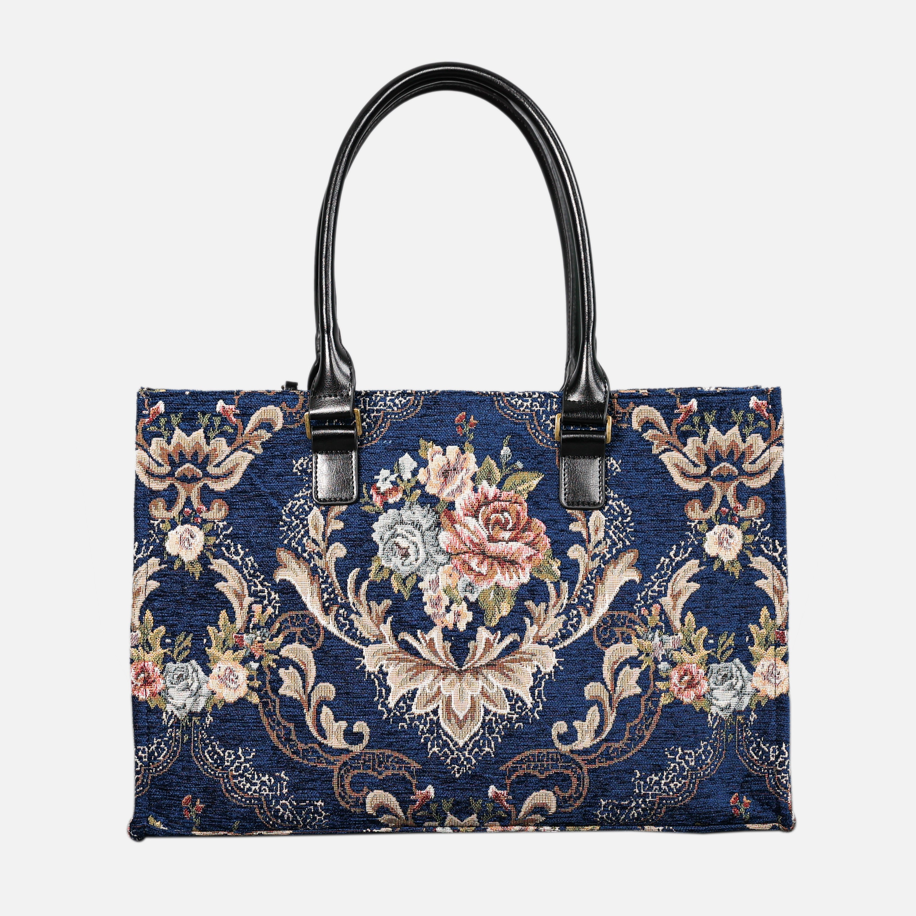 Floral Blue Laptop Work Tote of America main