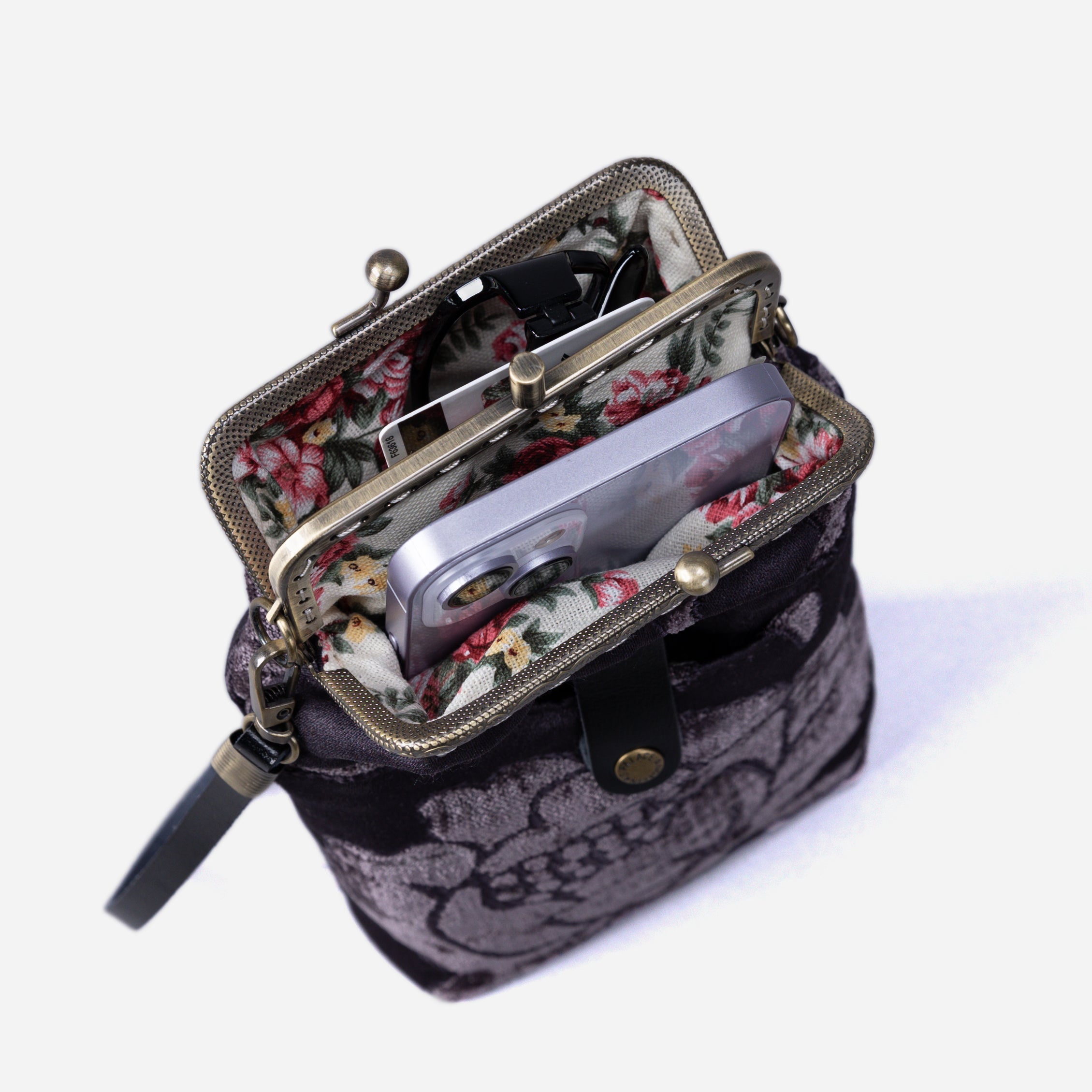 Floral Brocade Purple Carpet Phone Case Carpetbag of America opening
