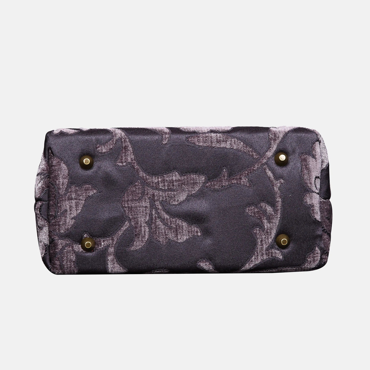 Floral Brocade Purple Carpet Satchel carpet bag MCW Handmade of America bottom