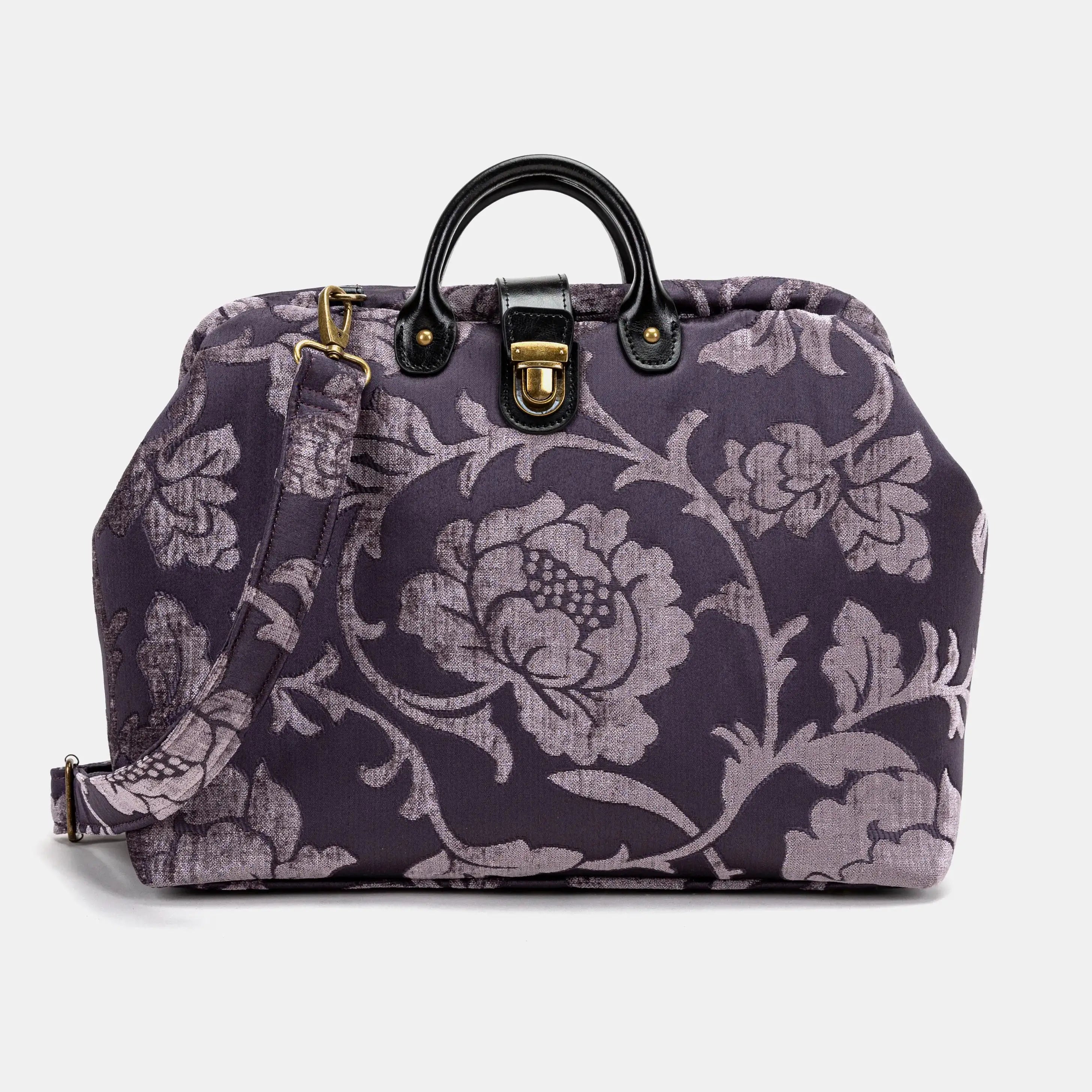 Floral Brocade Purple Laptop Work Bag of America front