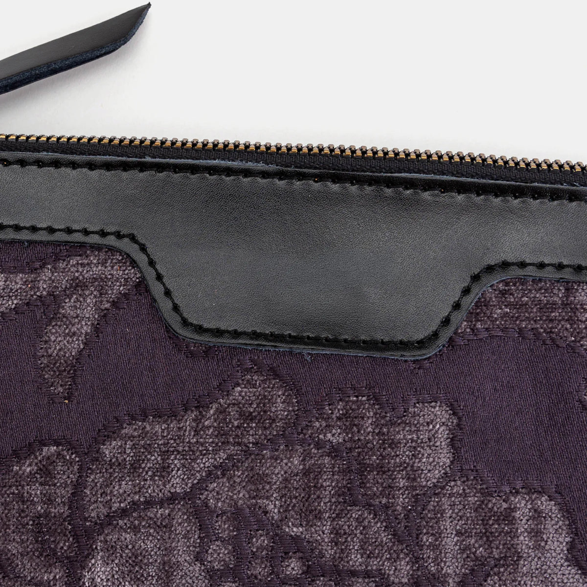 Wristlet Clutch Carpet Bag | Floral Brocade Purple detail