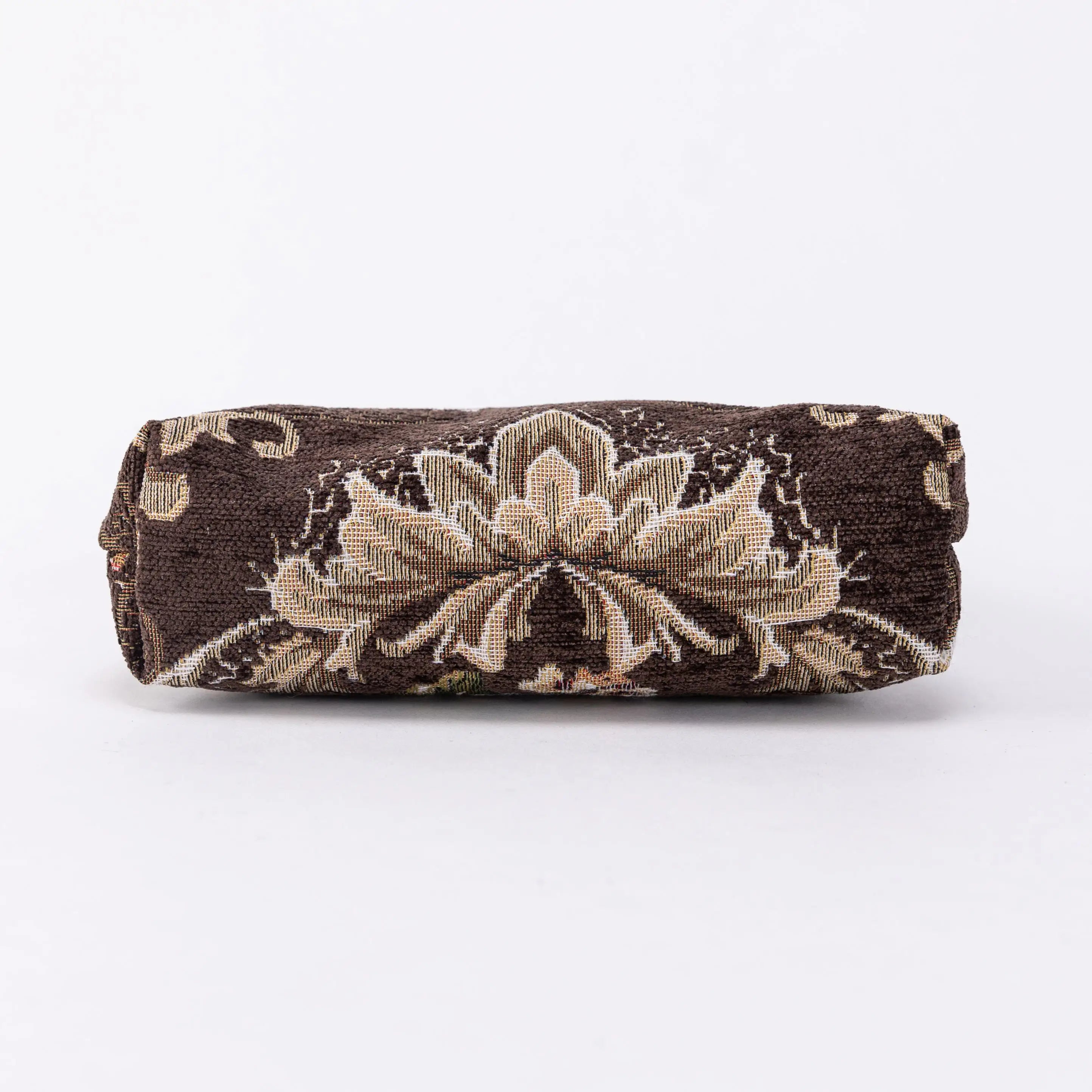 Floral Brown Alma Evening Clutch Carpet Bag of America bottom