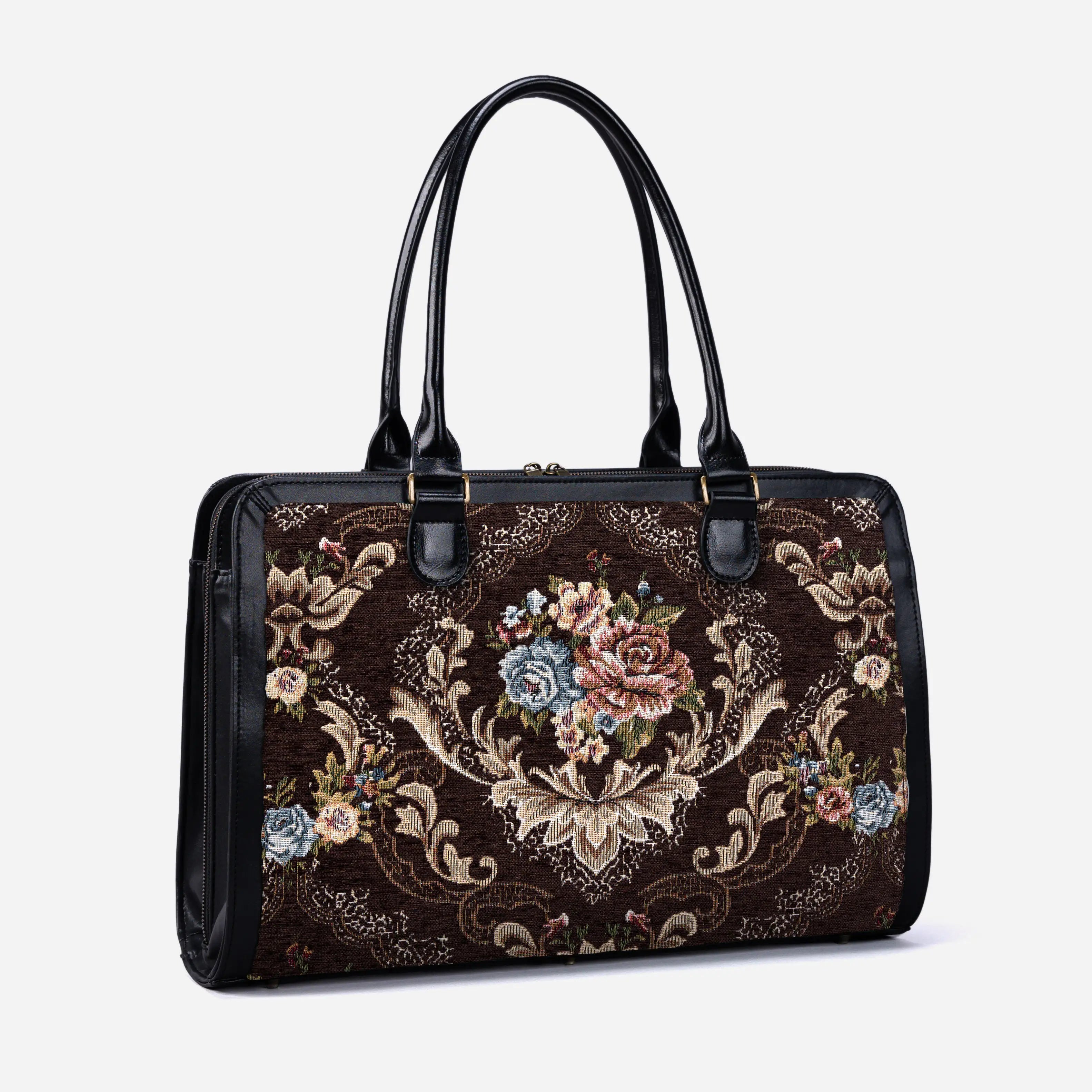 Floral brown Business Tote of America front side