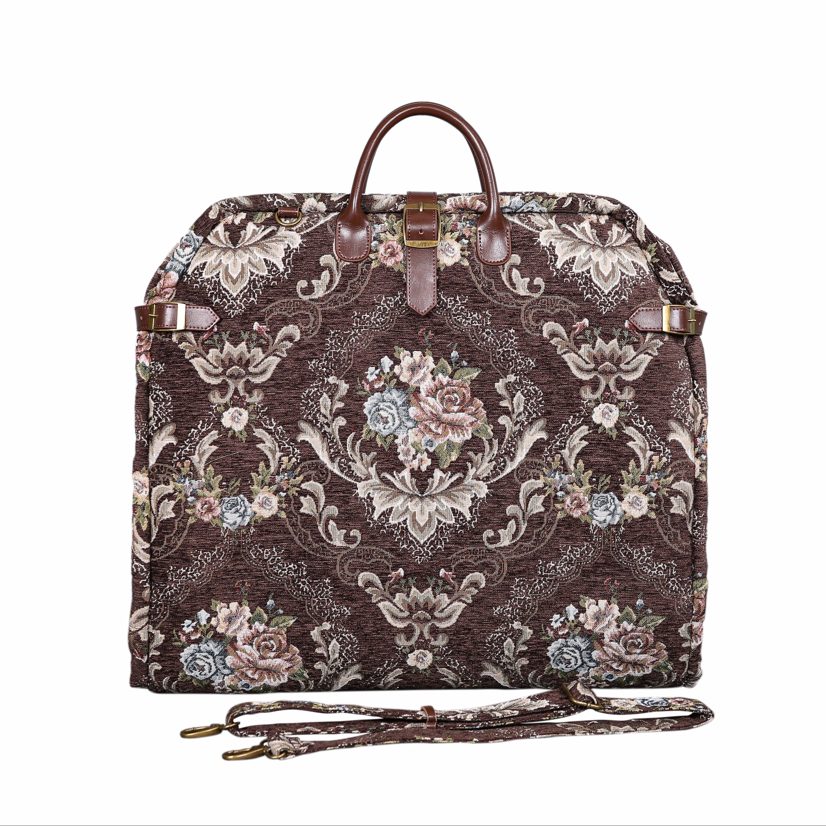 Floral Brown Carpet Garment Bag carpet bag of America main