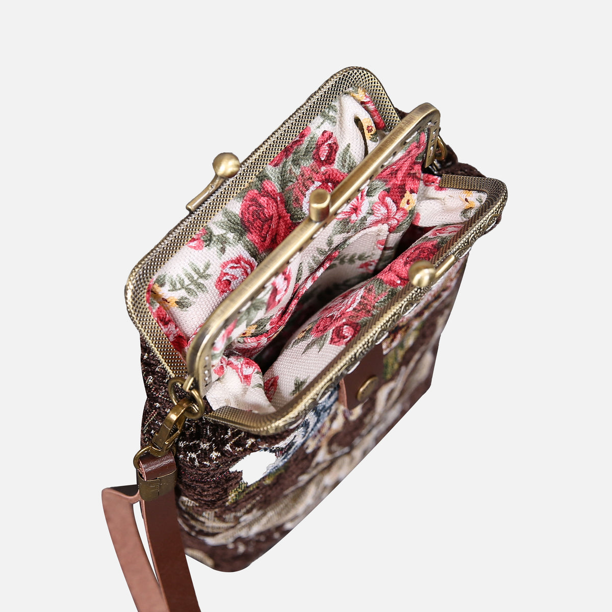 Floral Brown Carpet Phone Case Carpetbag of America standing