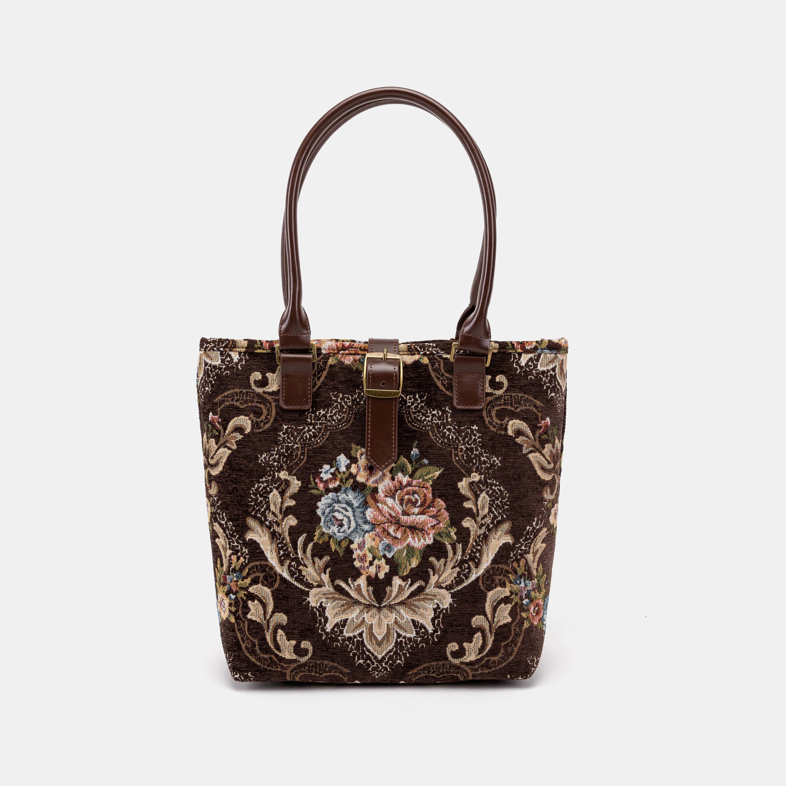 Floral Brown Everyday Tote Bag of America main