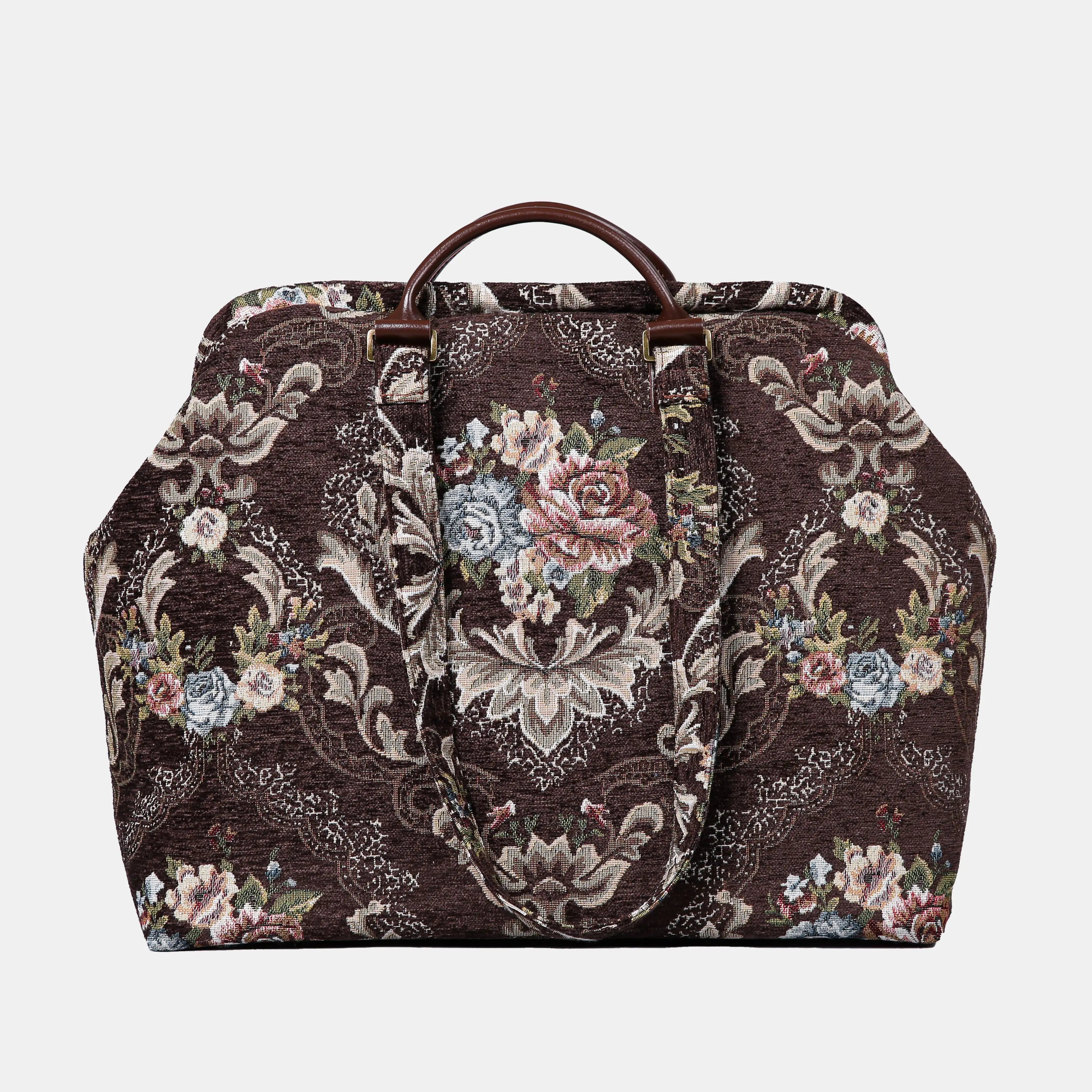 Floral Brown Knitting Project Bag of America main