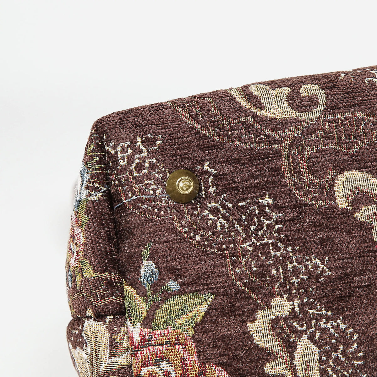 Floral Coffee Carpet Handbag Purse carpet bag MCW Handmade of America bottom
