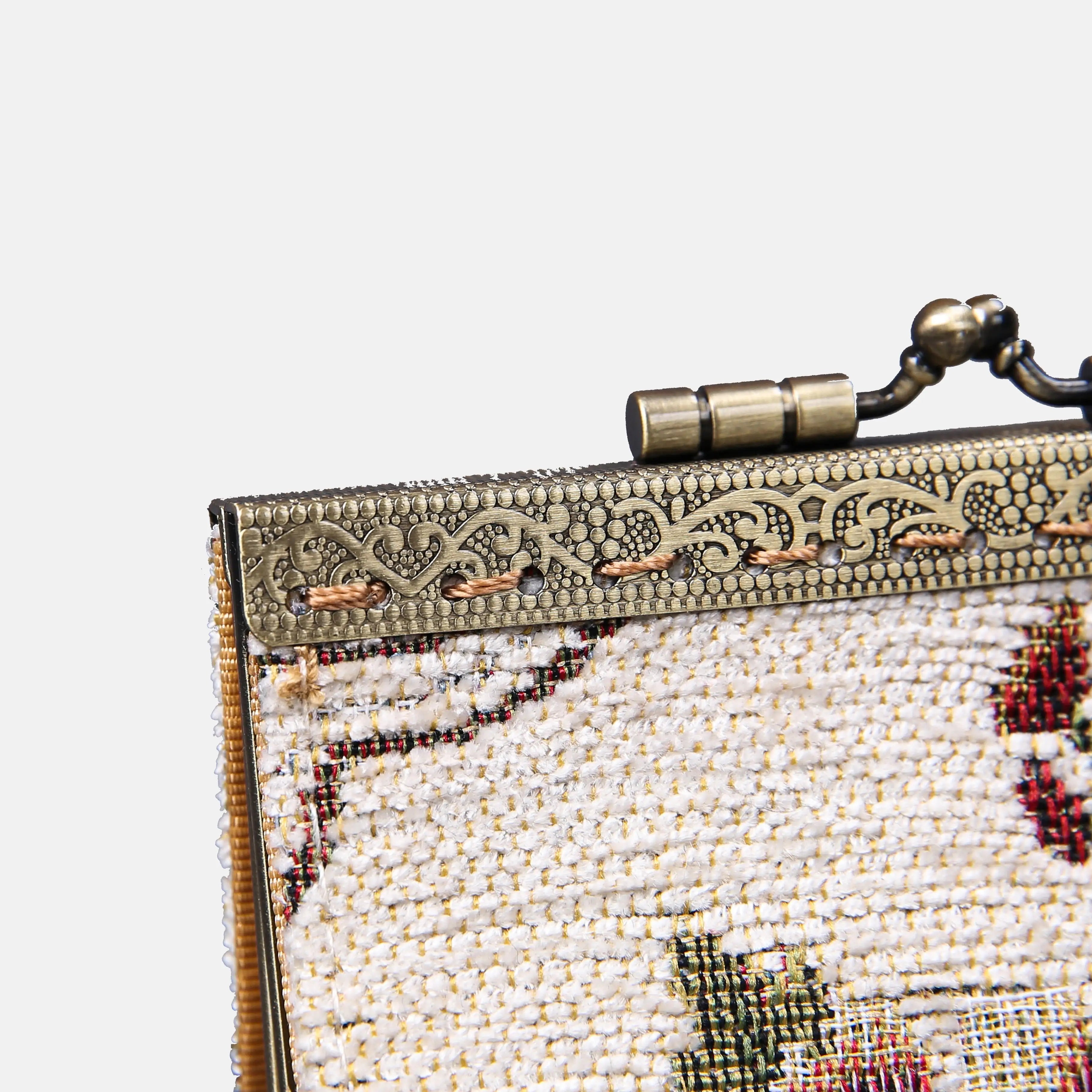 Floral Cream Card Wallet of America details