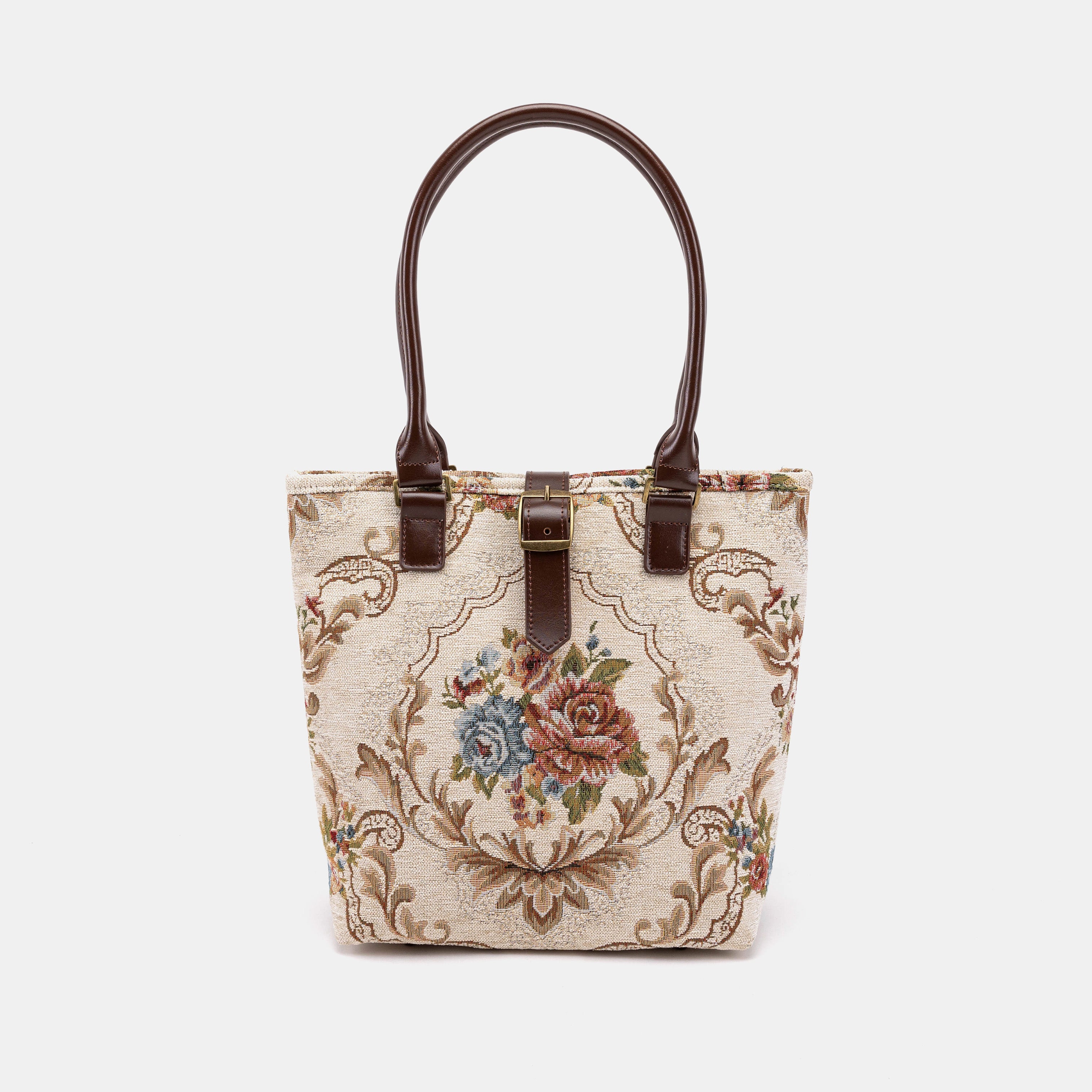 Floral Cream Everyday Tote Bag of America front