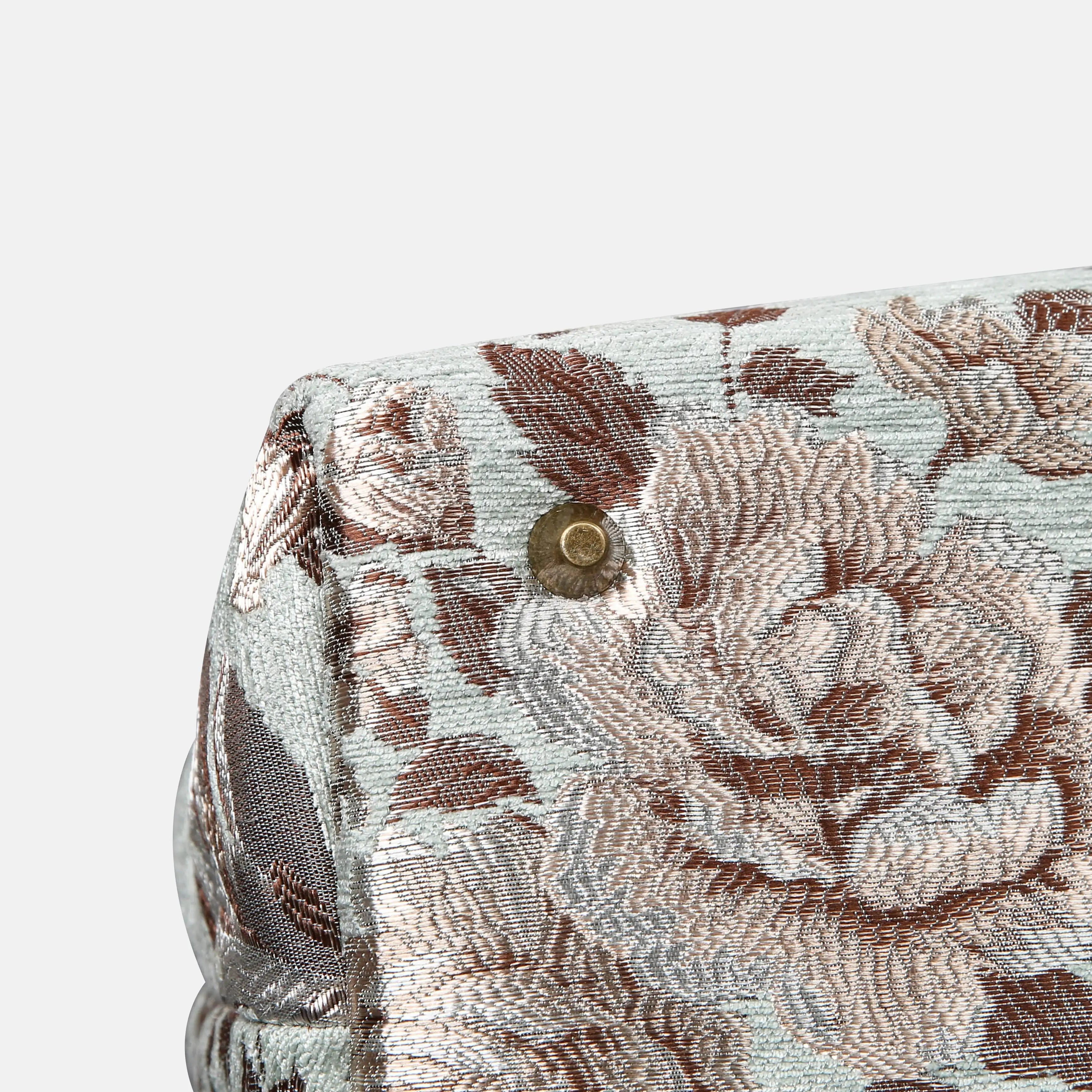 Floral Mint Mary Poppins Weekender carpet bag MCW Handmade bottom details