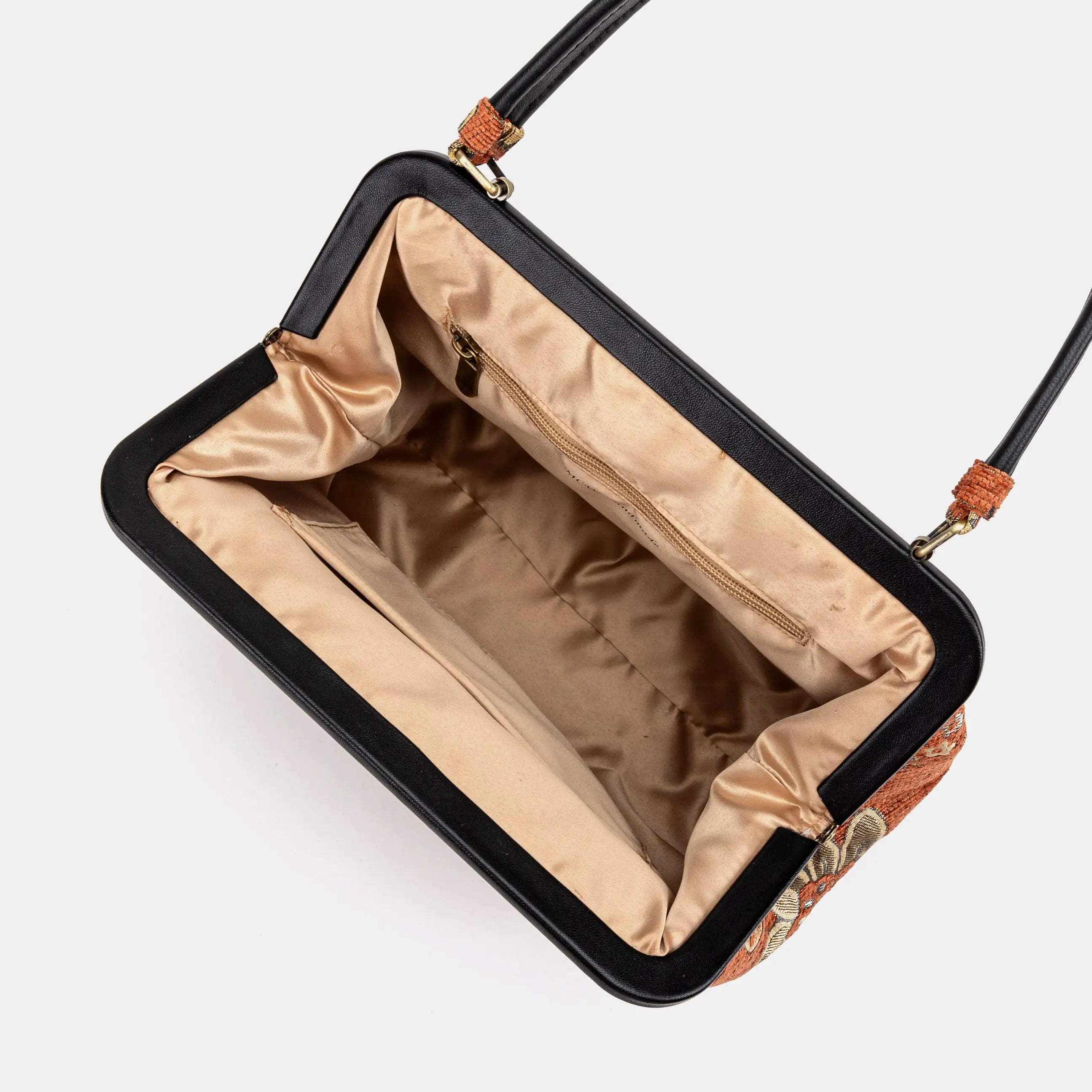 Floral Paisley Orange Alma Shoulder Bag of America inside