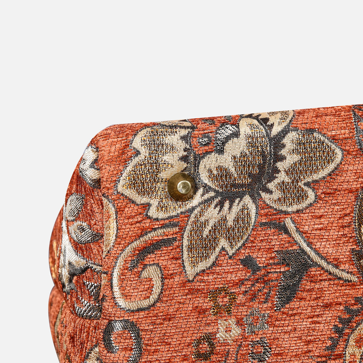 Floral Paisley Orange Mary Poppins Weekender carpet bag MCW Handmade bottom