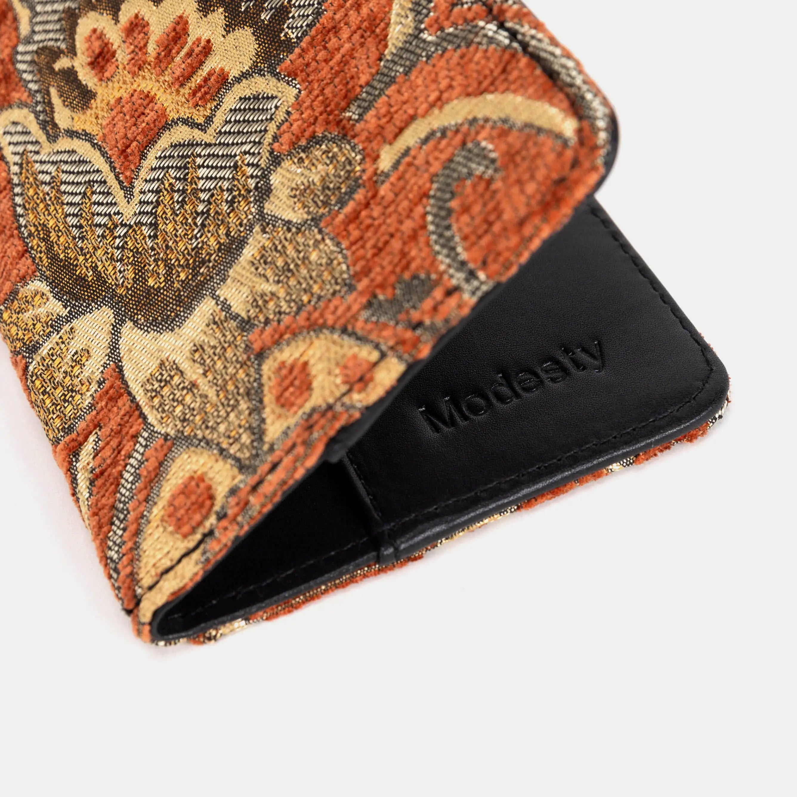 Floral Paisley Orange Passport Cover of America deep engrave