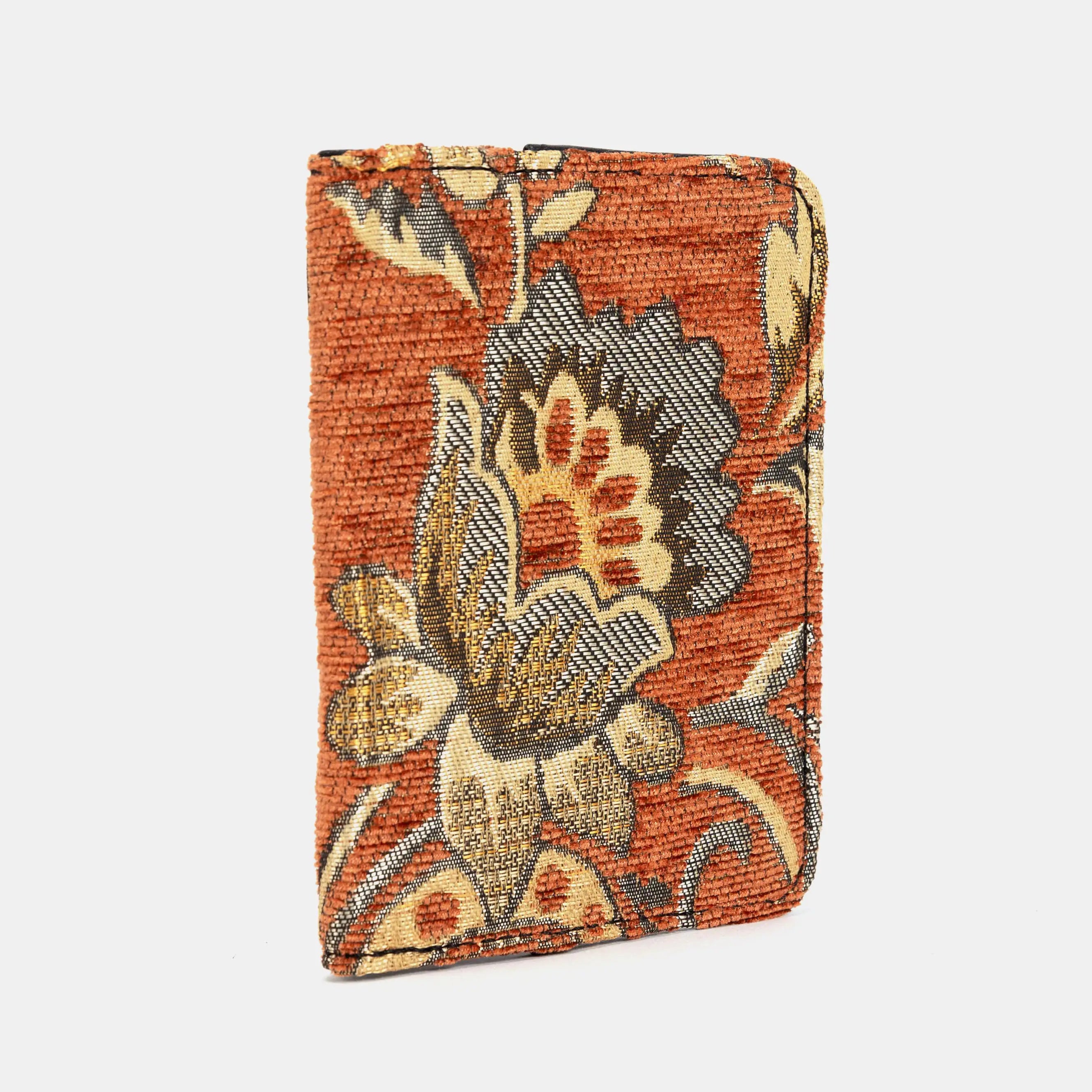 Floral Paisley Orange Passport Cover of America front side