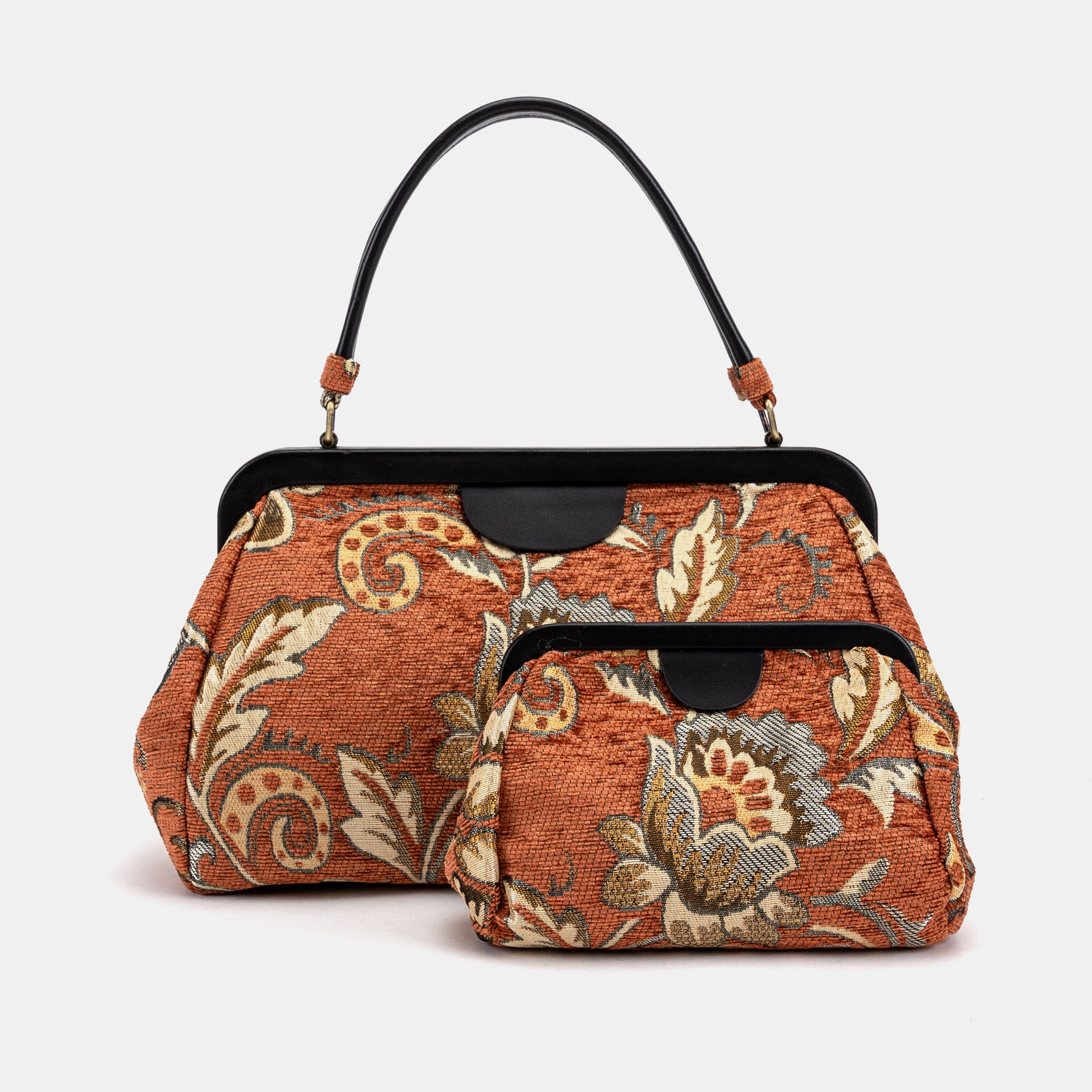 Floral Paisley Orange Carpetbag Collection of America