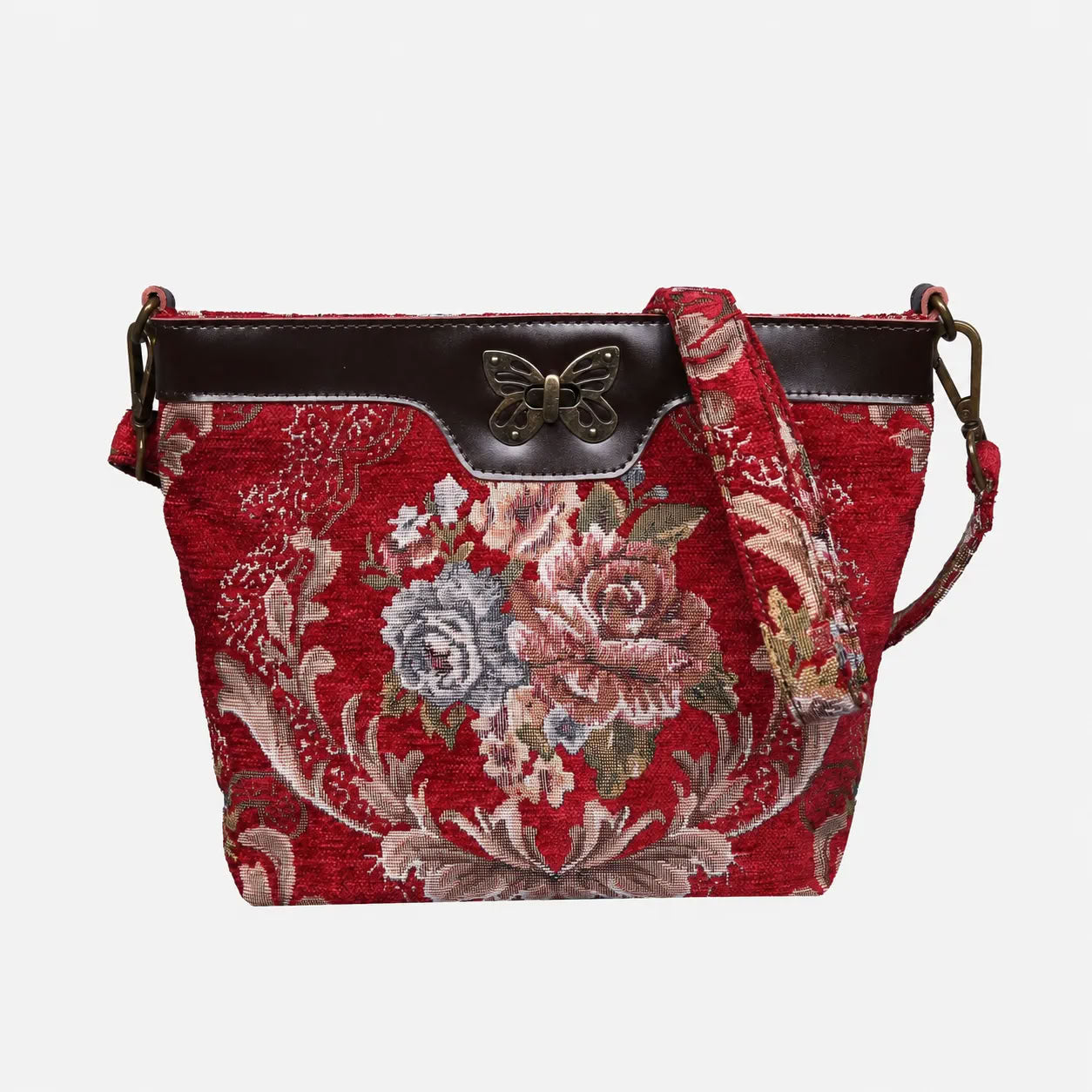 Floral Red Carpet Crossbody Bag carpet bag MCW Handmade of America main