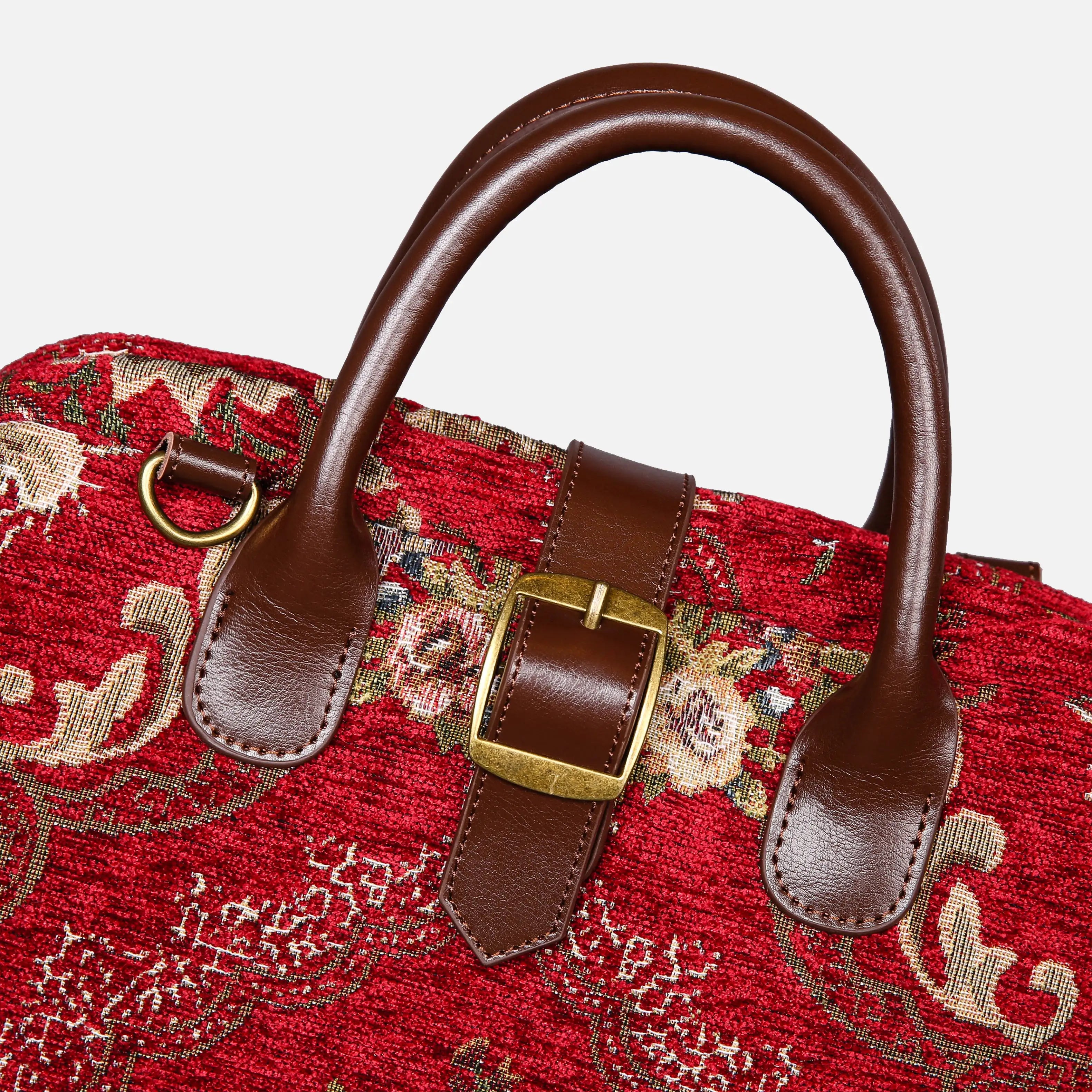 Floral Red Carpet Laptop Backpack Carpetbag of America buckle