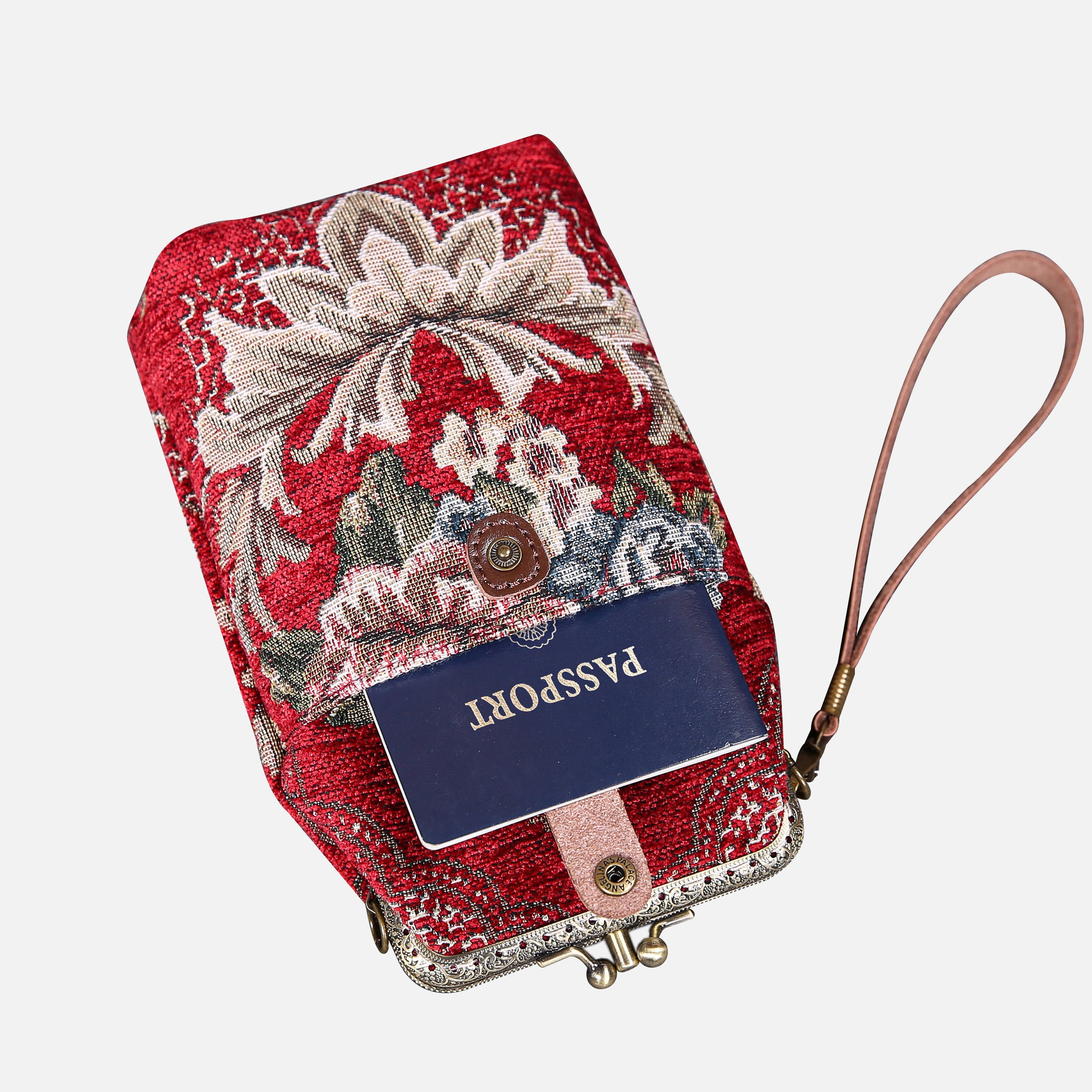 Floral Red Carpet Phone Case Carpetbag of America pocket