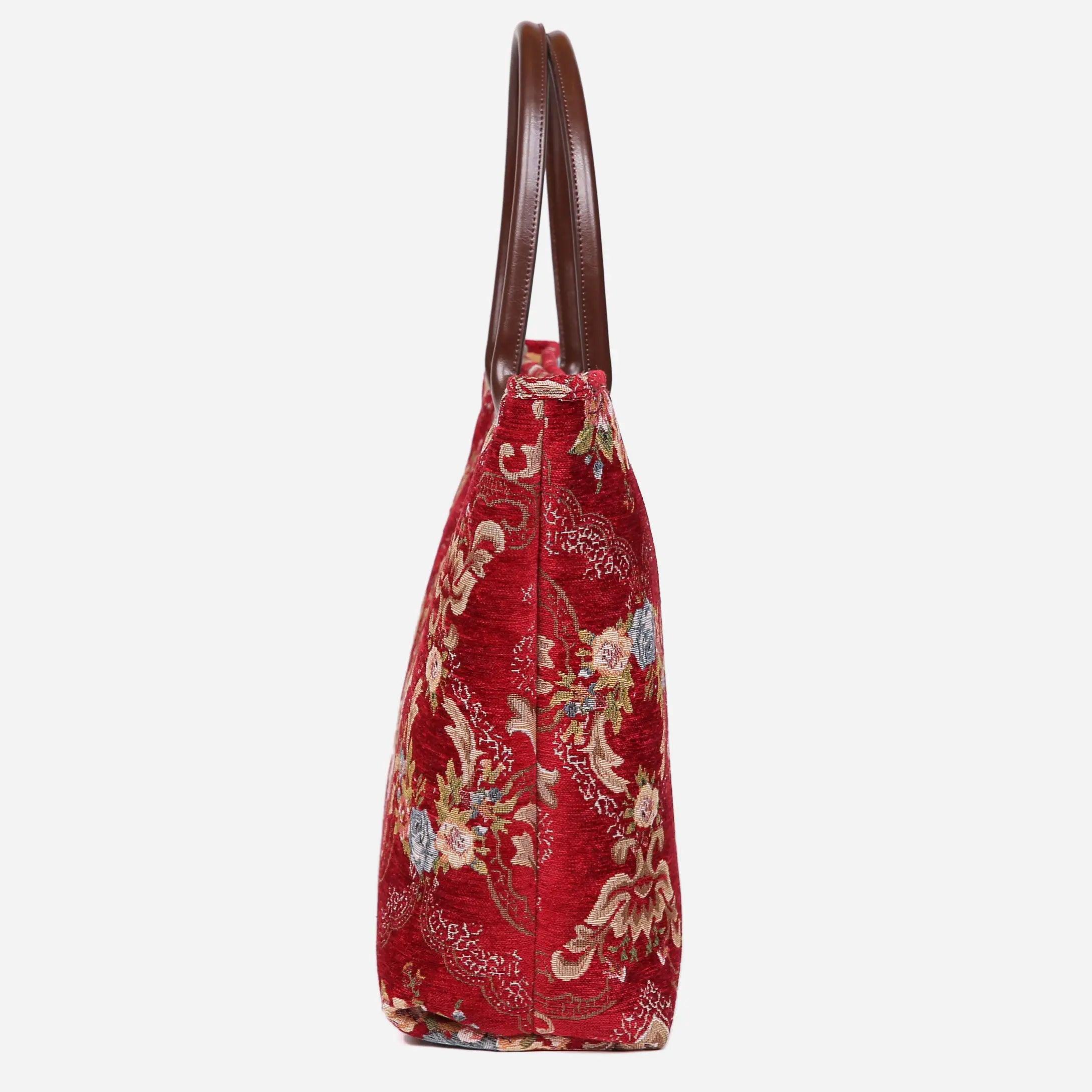 Floral Red Carpet Tote Shopper Carpetbag of America side