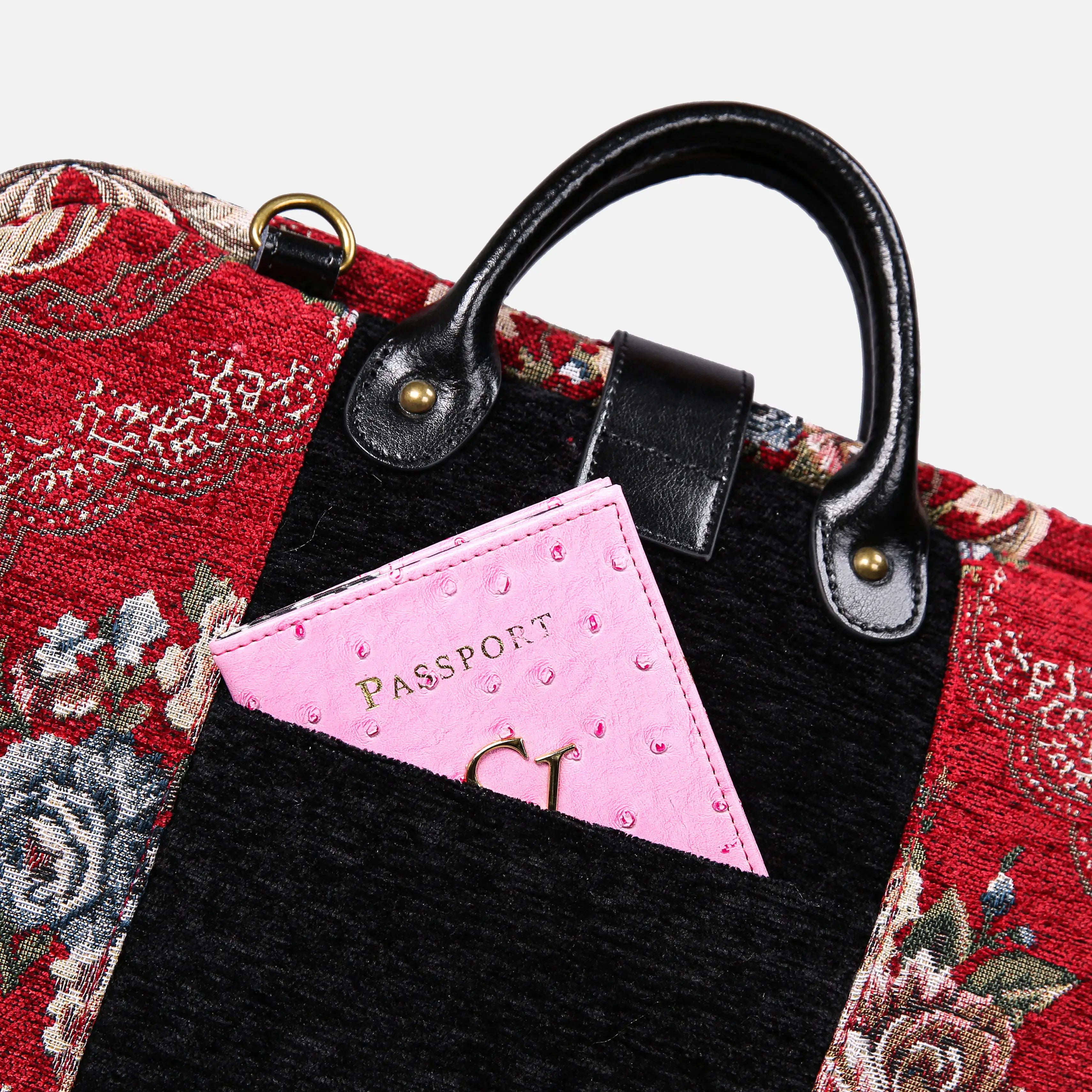 Floral Red carpet bag of America back details