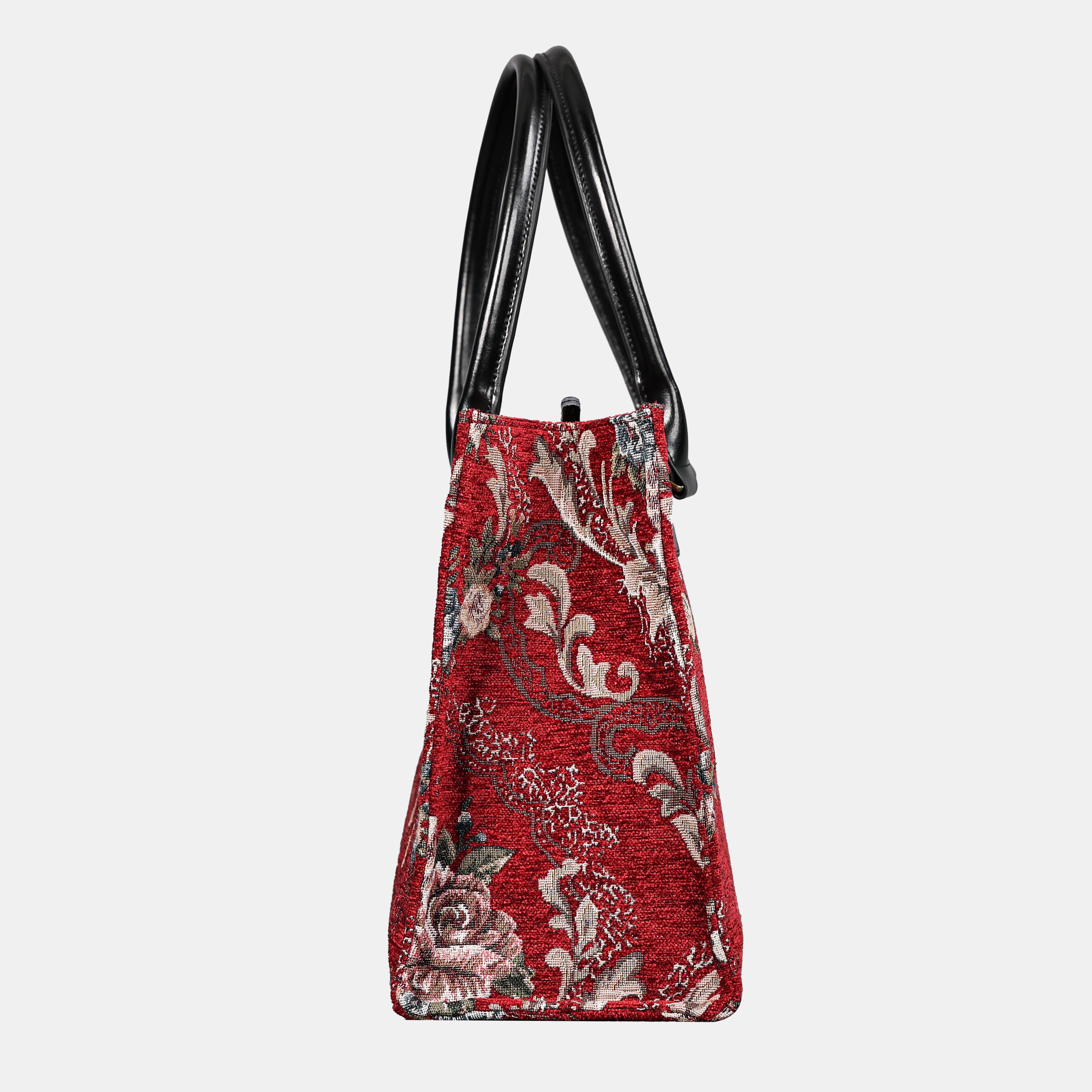 Floral Red Laptop Work Tote of America side