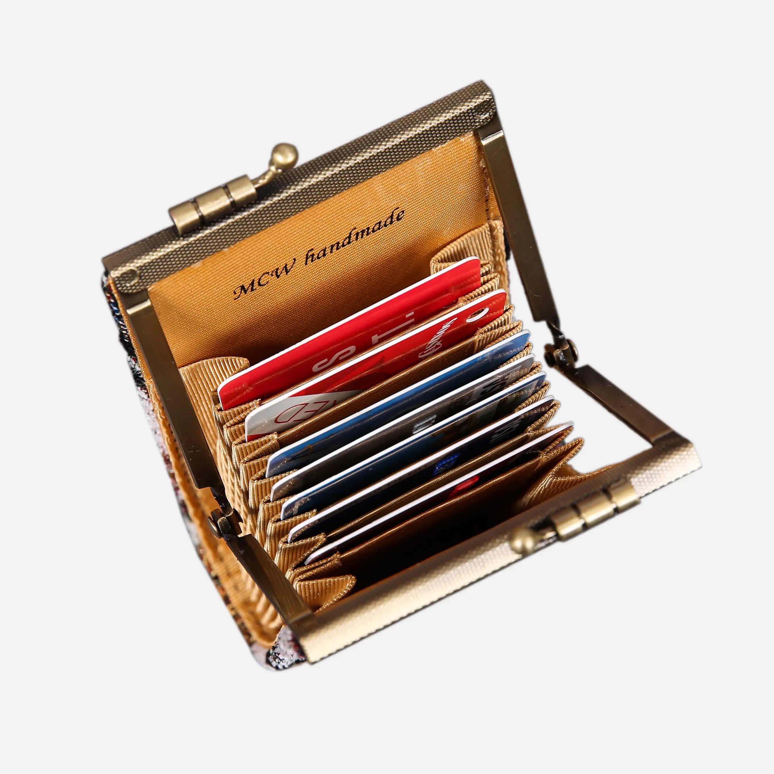 Floral Rose Card Wallet of America 11 slots in use