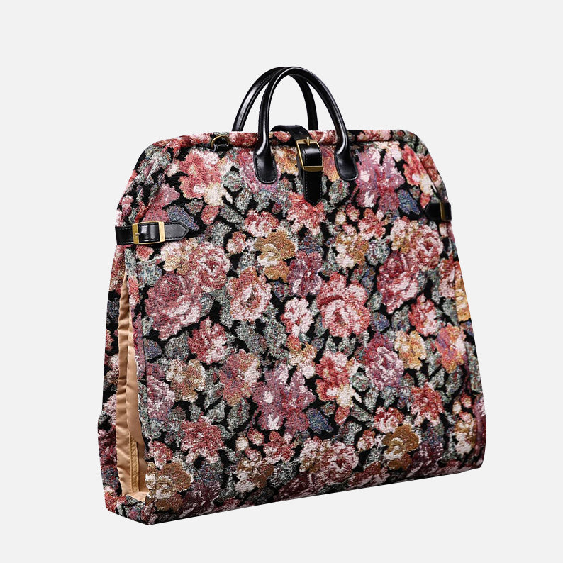 Floral Rose Carpet Garment Bag carpet bag of America Front side