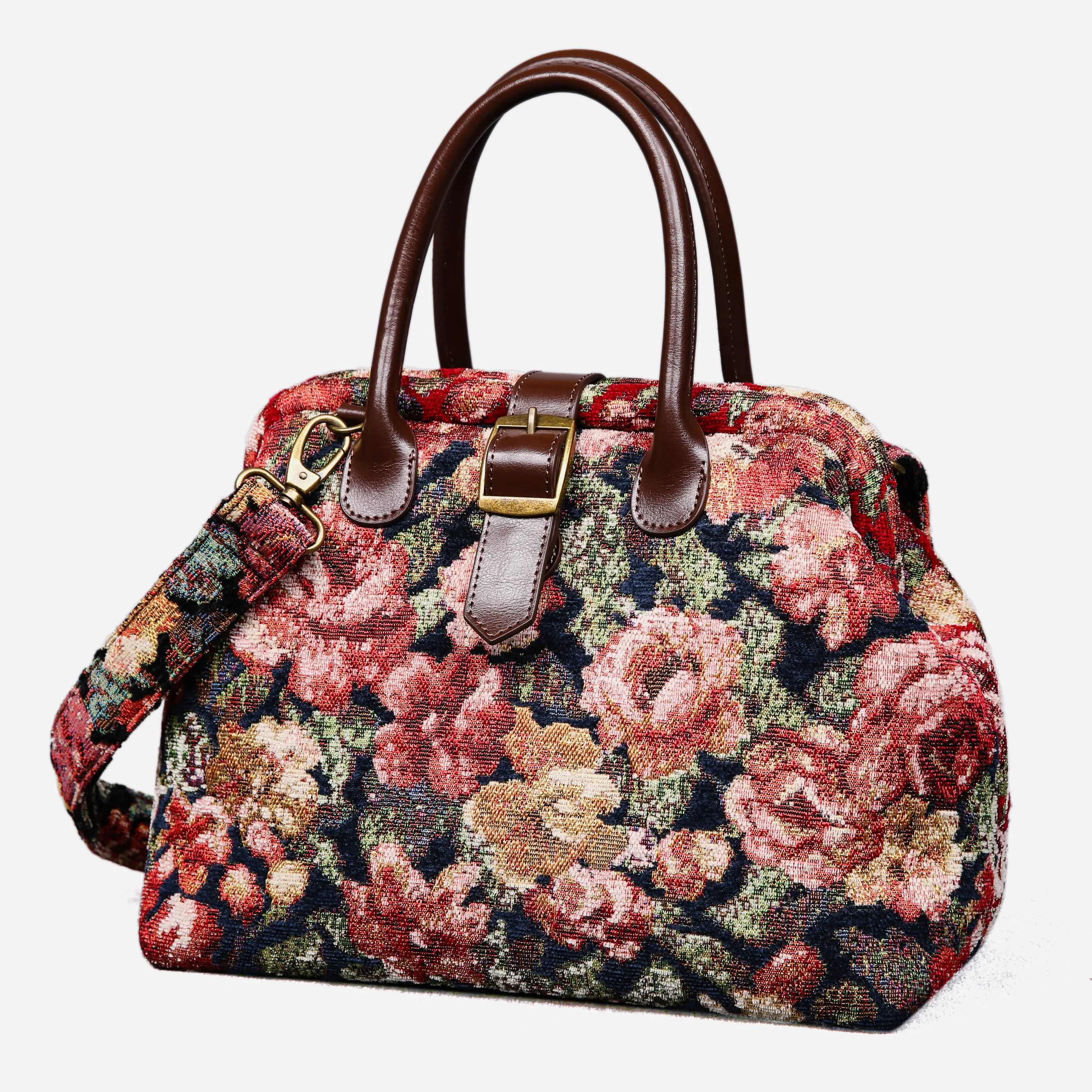 Floral Rose Carpet Handbag Purse carpet bag MCW Handmade of America front