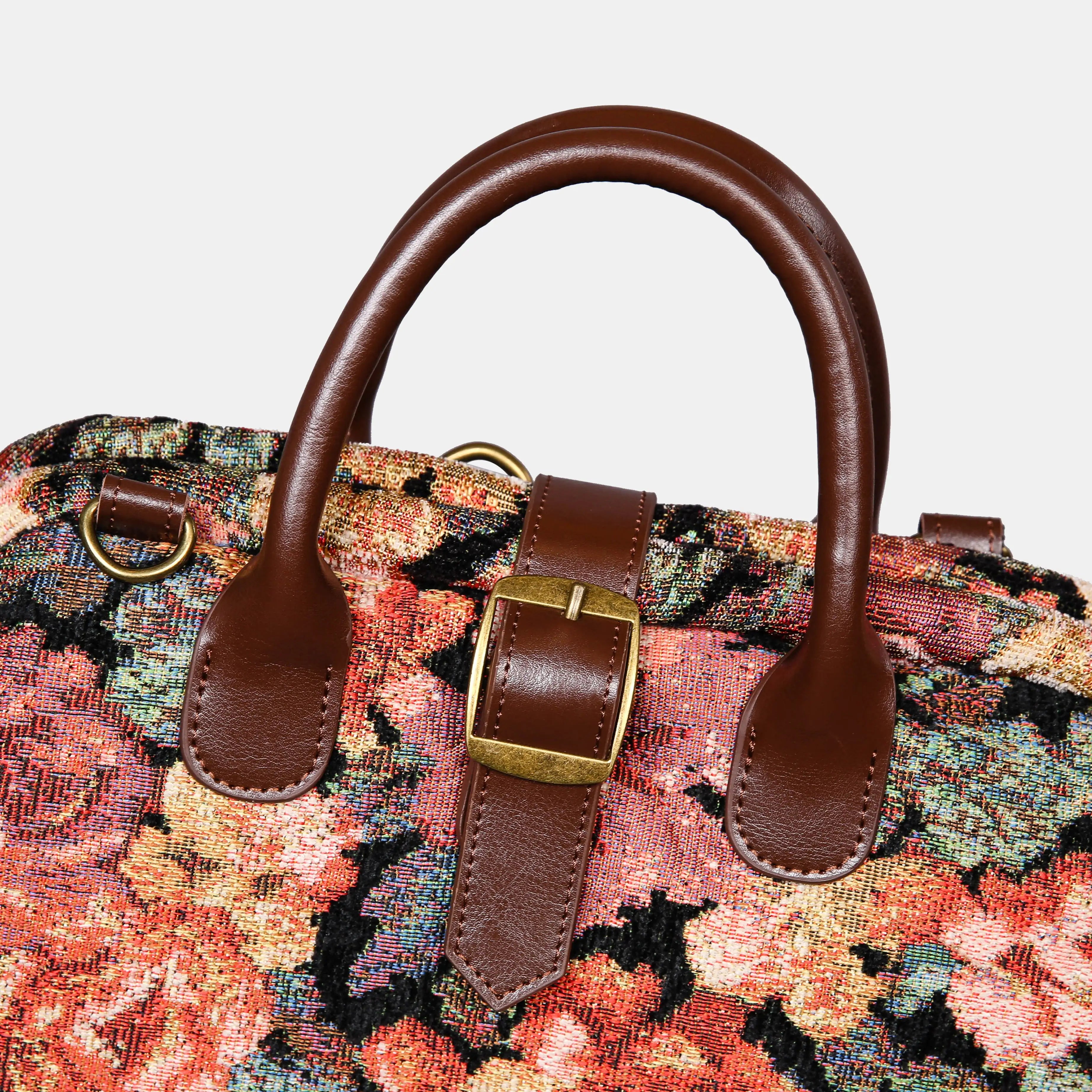 Floral Rose Carpet Laptop Backpack Carpetbag of America buckle