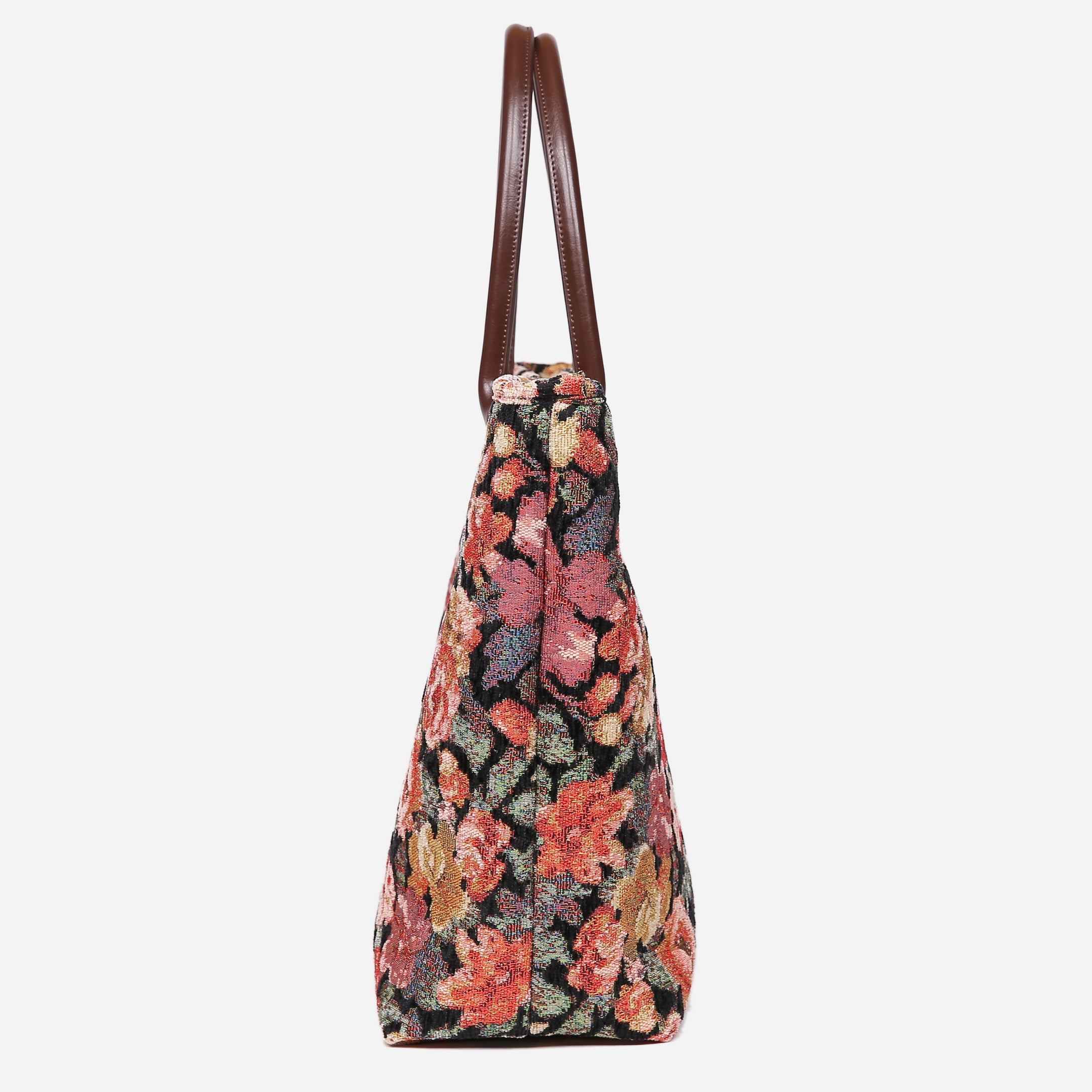 Floral Rose Carpet Tote Shopper Carpetbag of America side