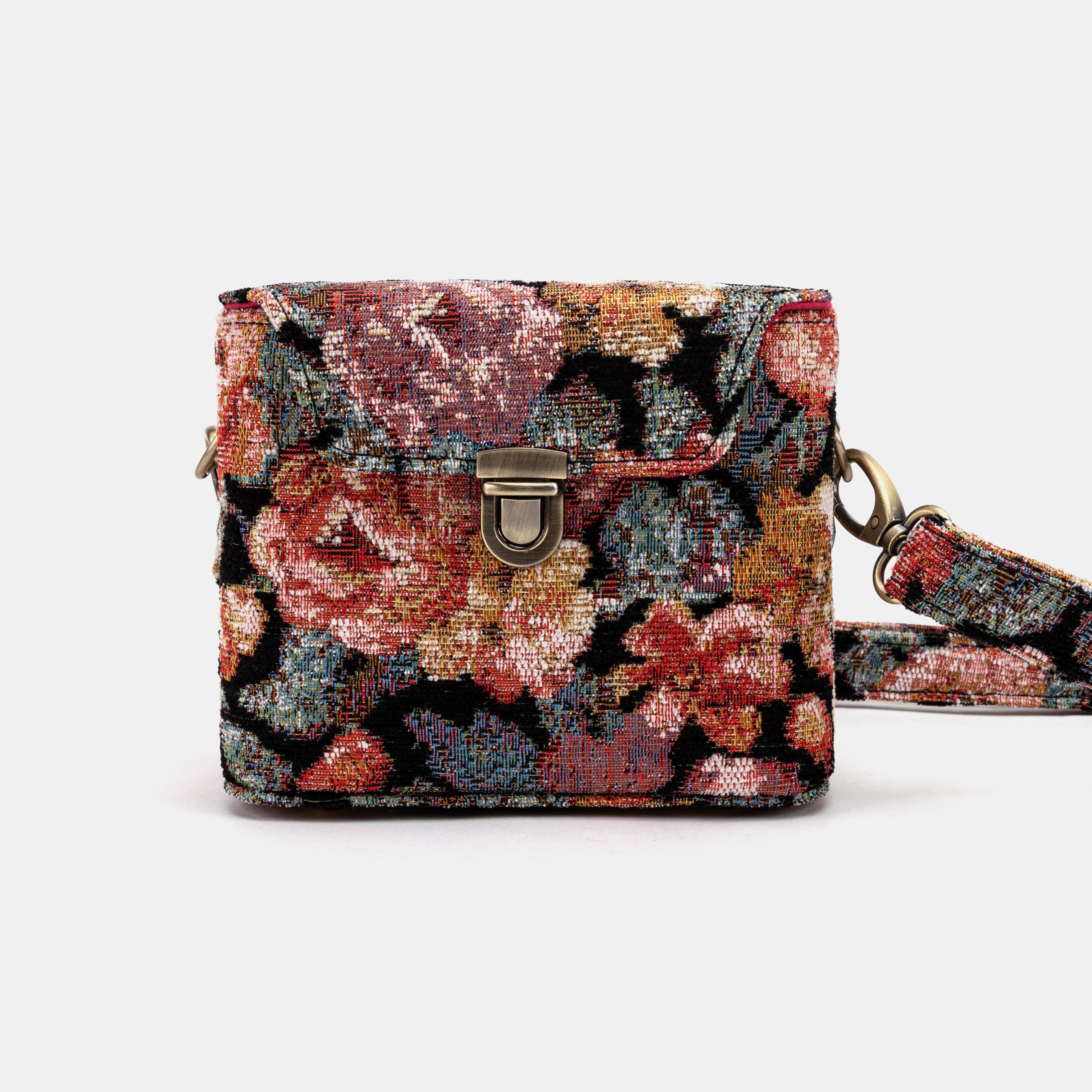 Floral Rose Emma Small Train Case Crossbody of America main
