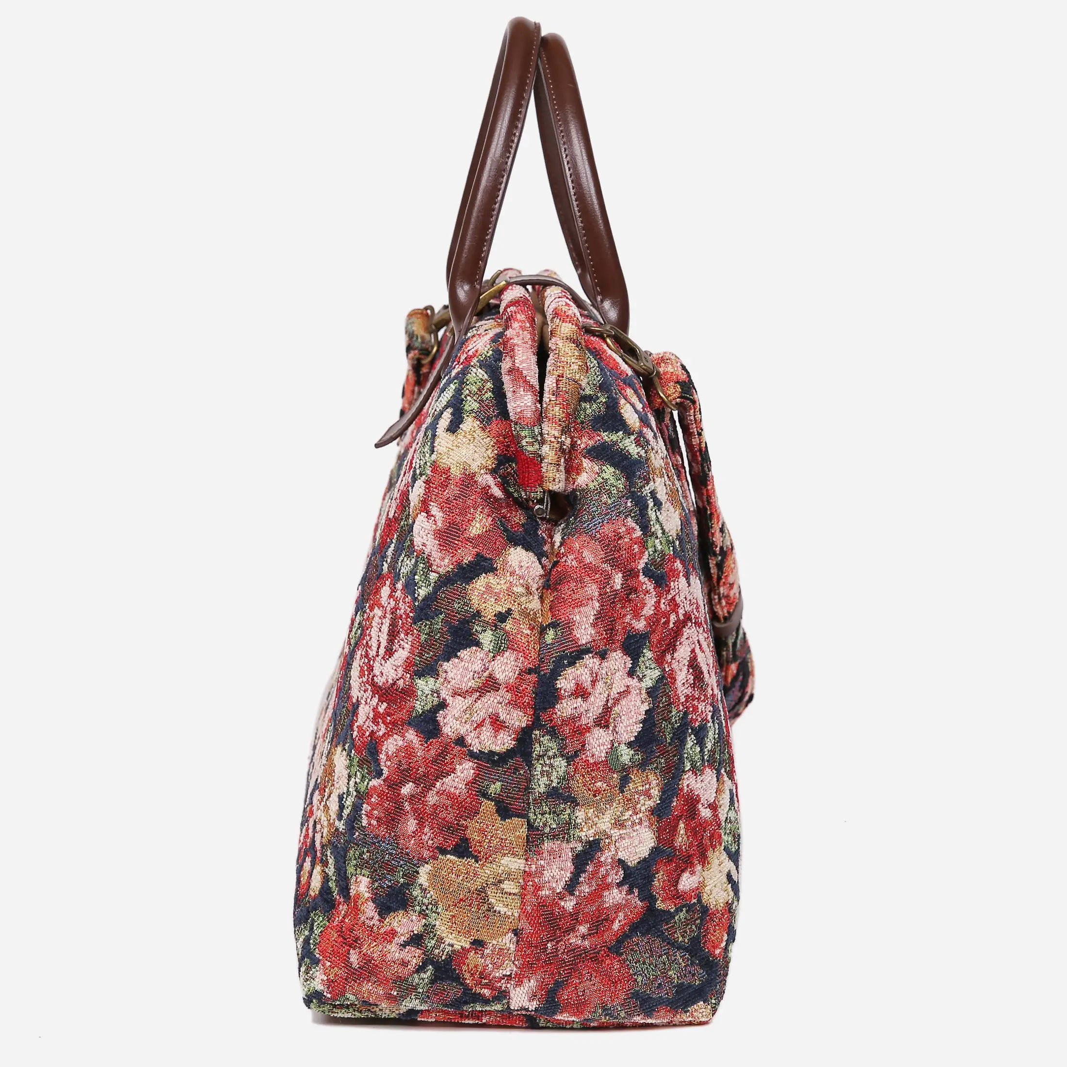 Floral Rose Mary Poppins Weekender Carpet Bag of America side