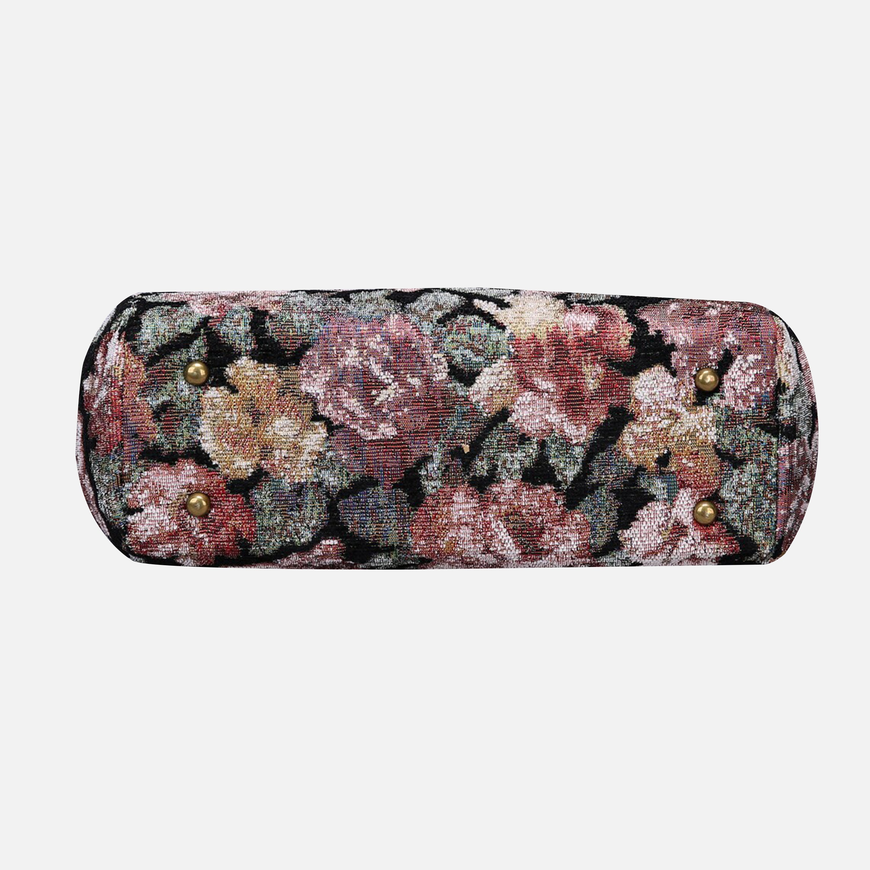 Floral Rose Top Handle Purse carpet bag of America bottom