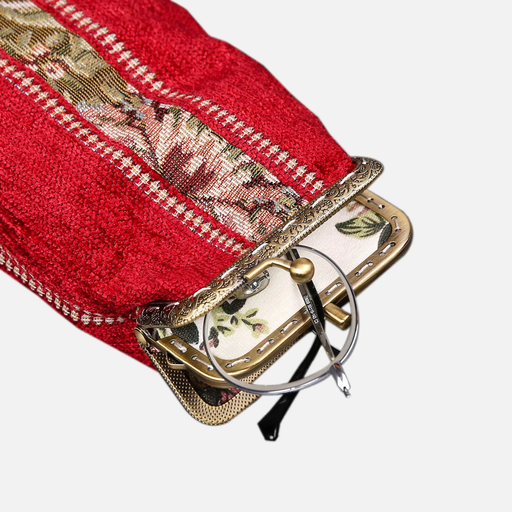 Floral Stripes Carpet Eyeglasses Case of America details-6