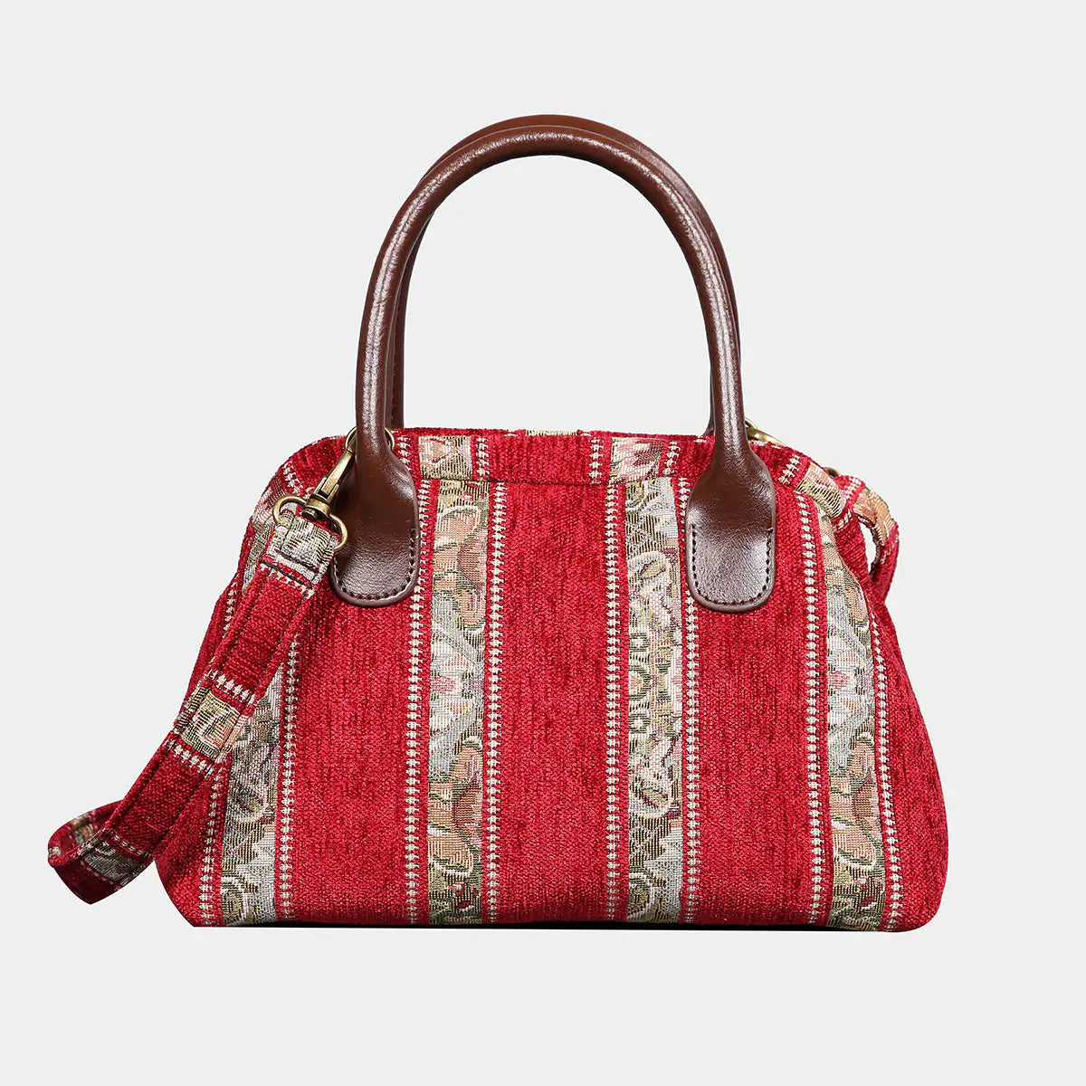 Floral Stripes Red Carpet Satchel carpet bag MCW Handmade of America main