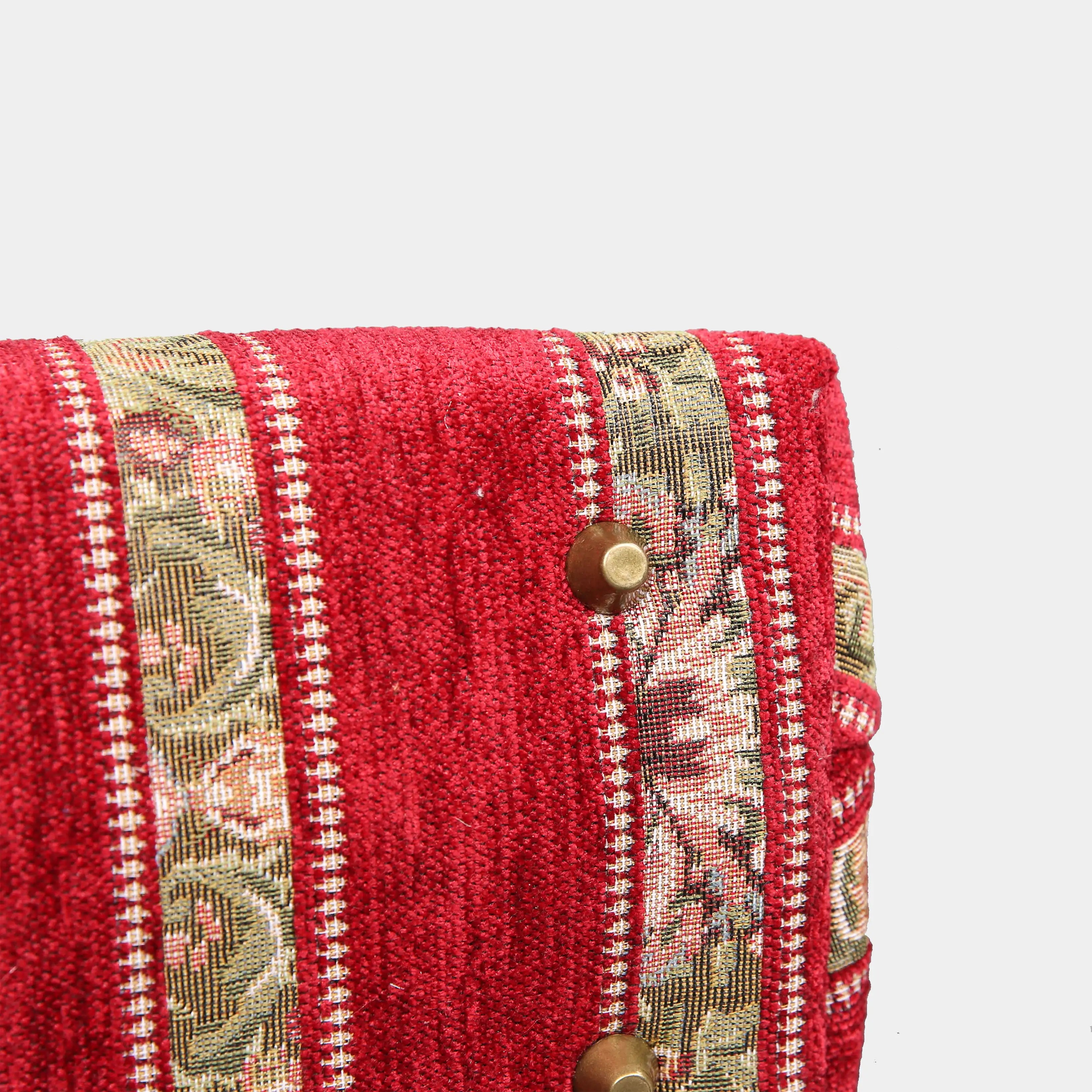 Floral Stripes Red Carpet Satchel carpet bag MCW Handmade of America bottom