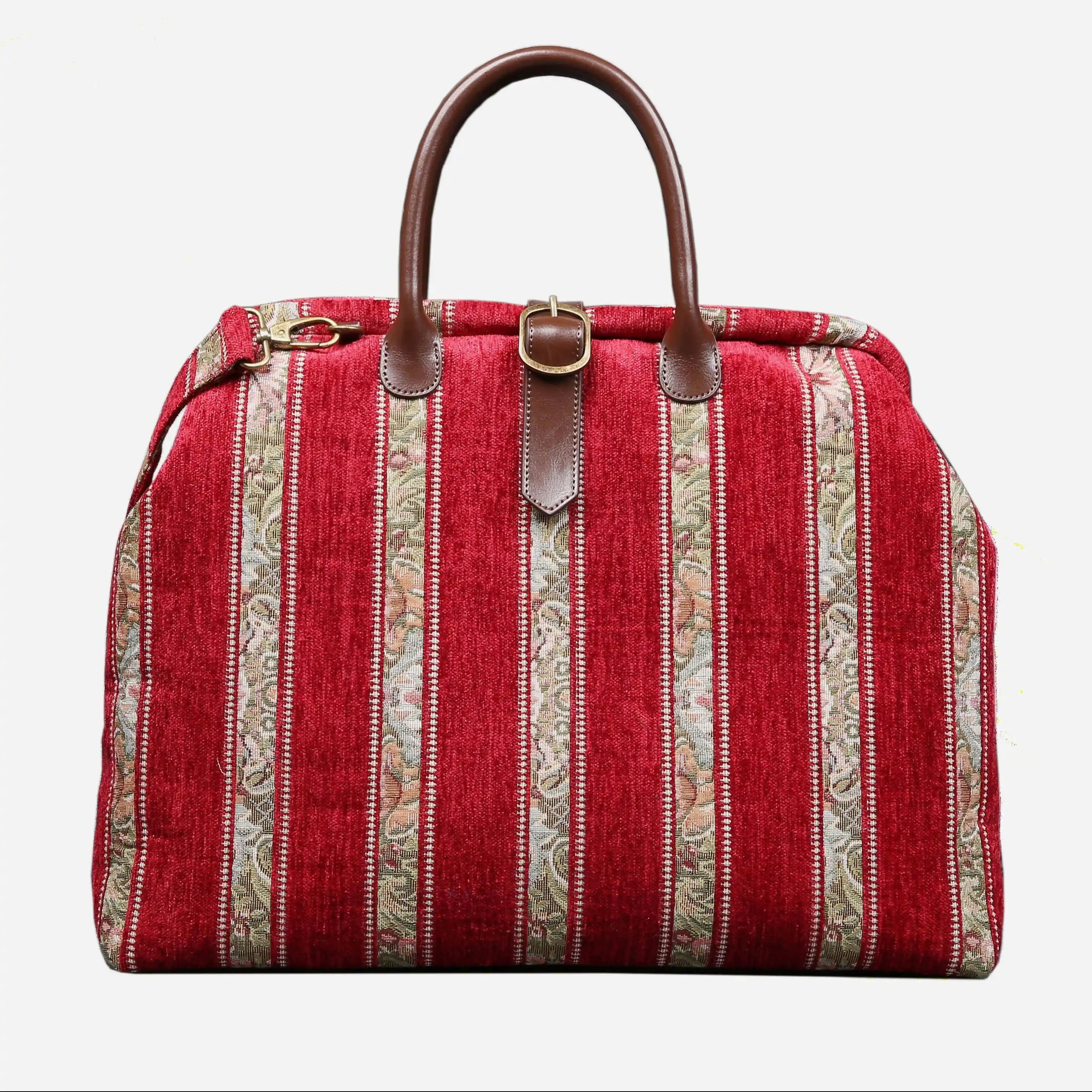 Floral Stripes Red Mary Poppins Weekender Carpetbag of America main