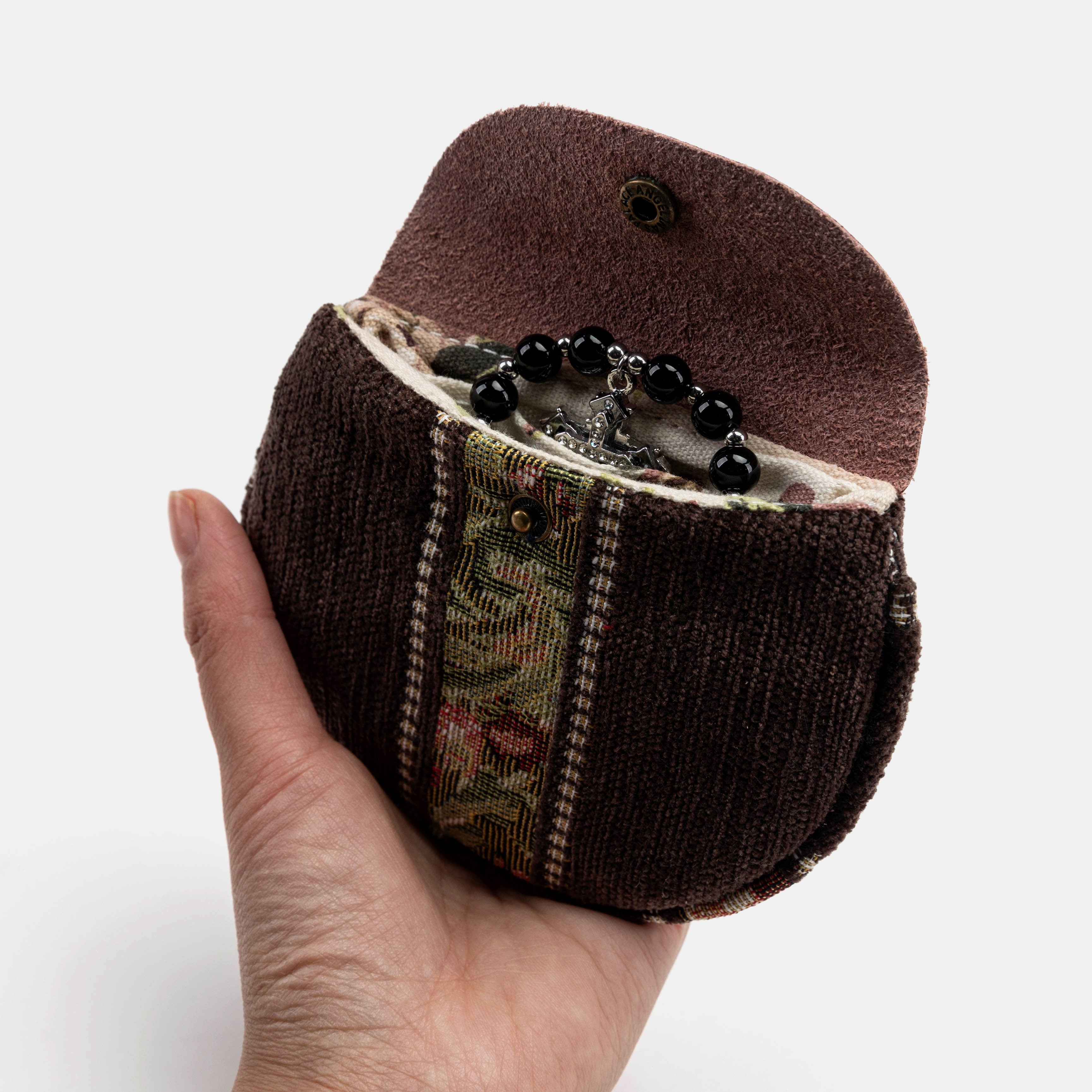 Floral Stripes Series Rosary Bag Carpetbag of America coffee holding-2