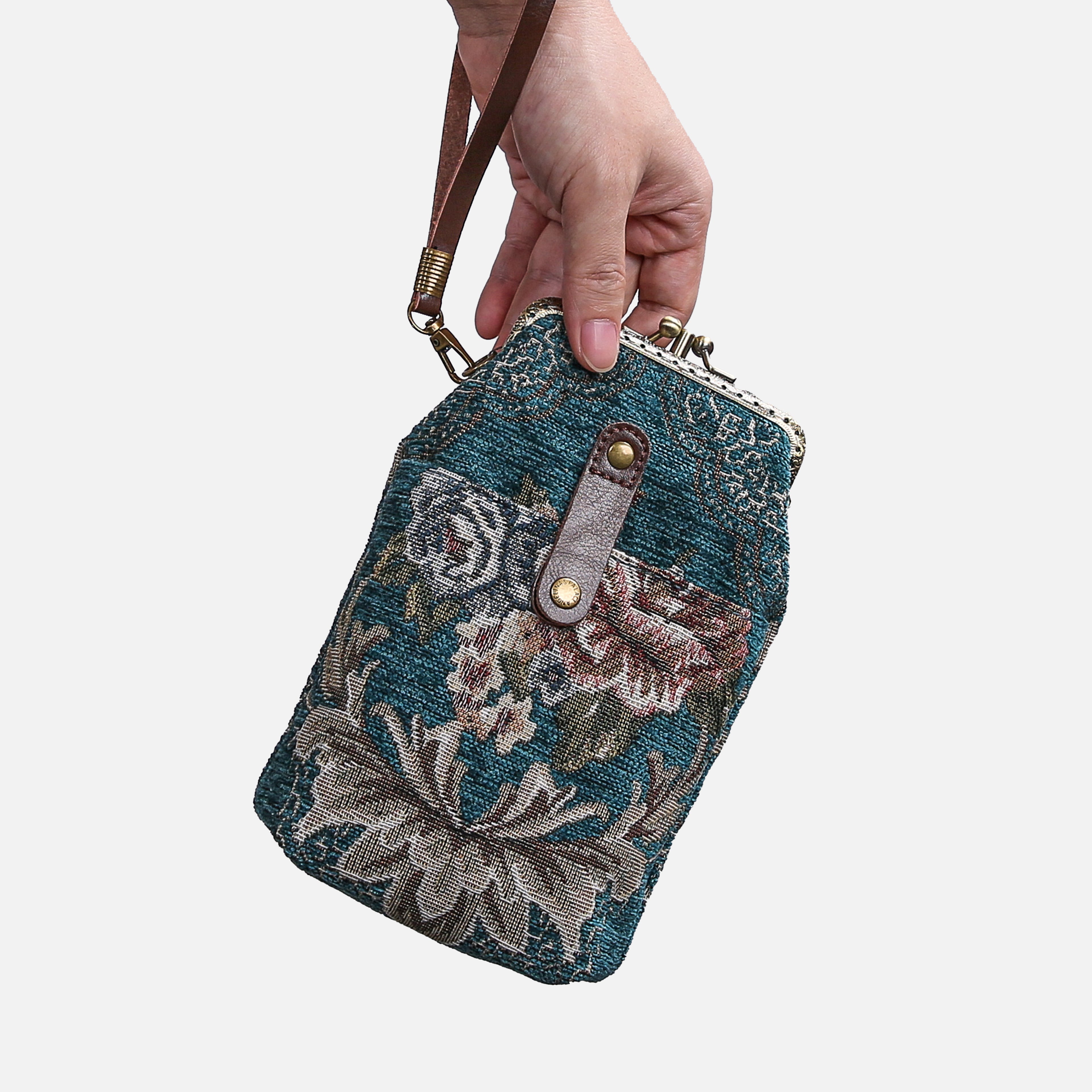 Floral Teal Carpet Phone Case Carpetbag of America main