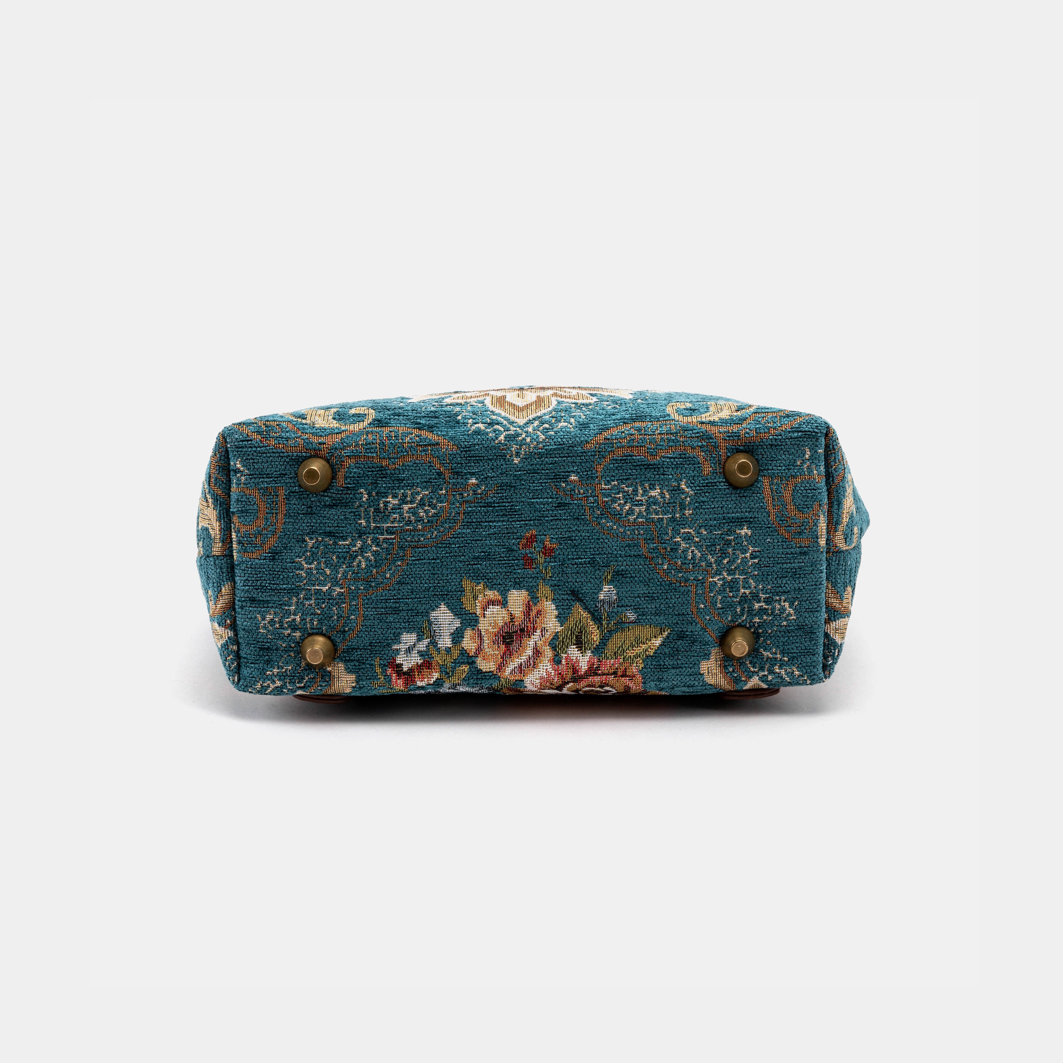 Floral Teal Carpet Everyday Backpack Carpetbag of America bottom