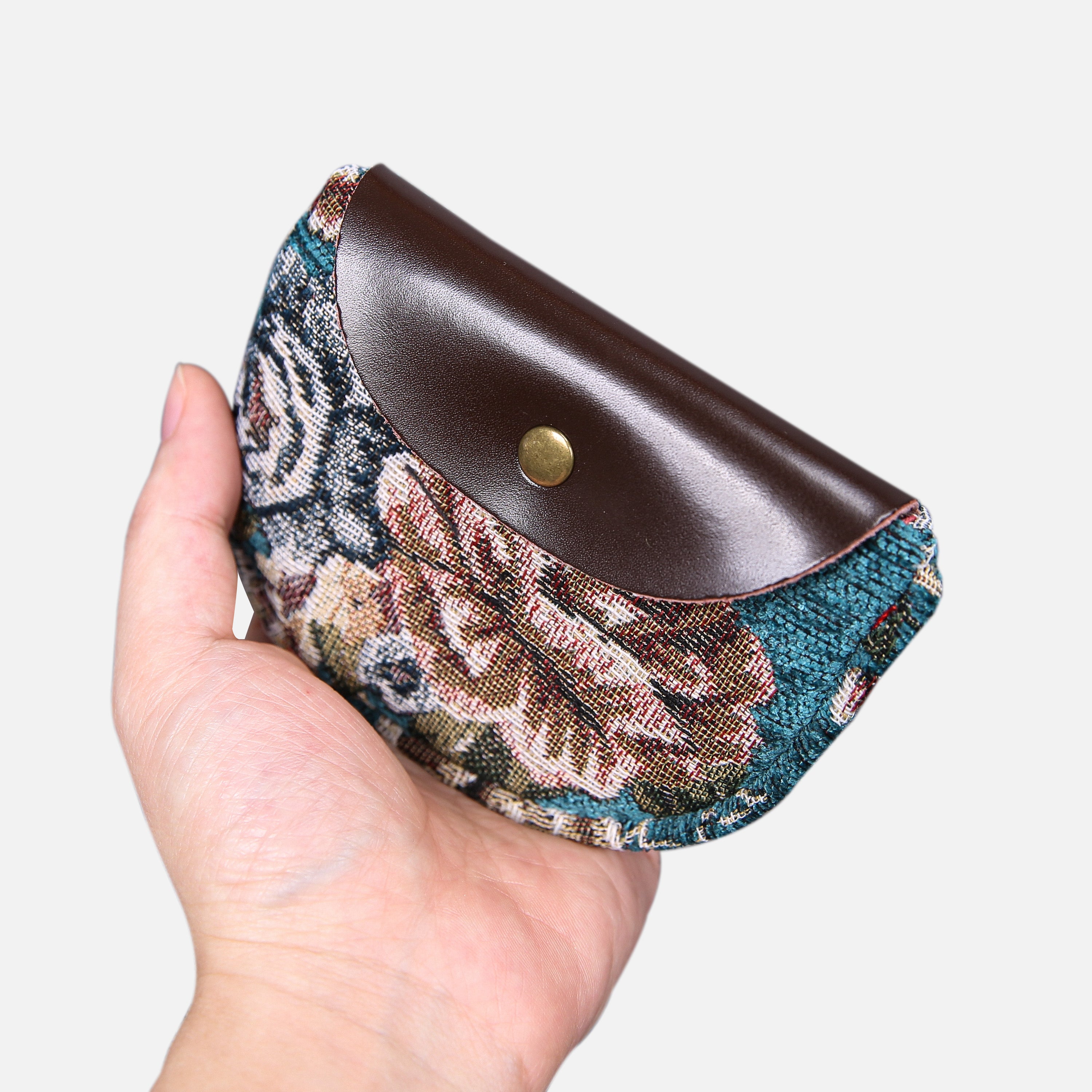 Floral Teal Flap Coin Purse MCW Handmade