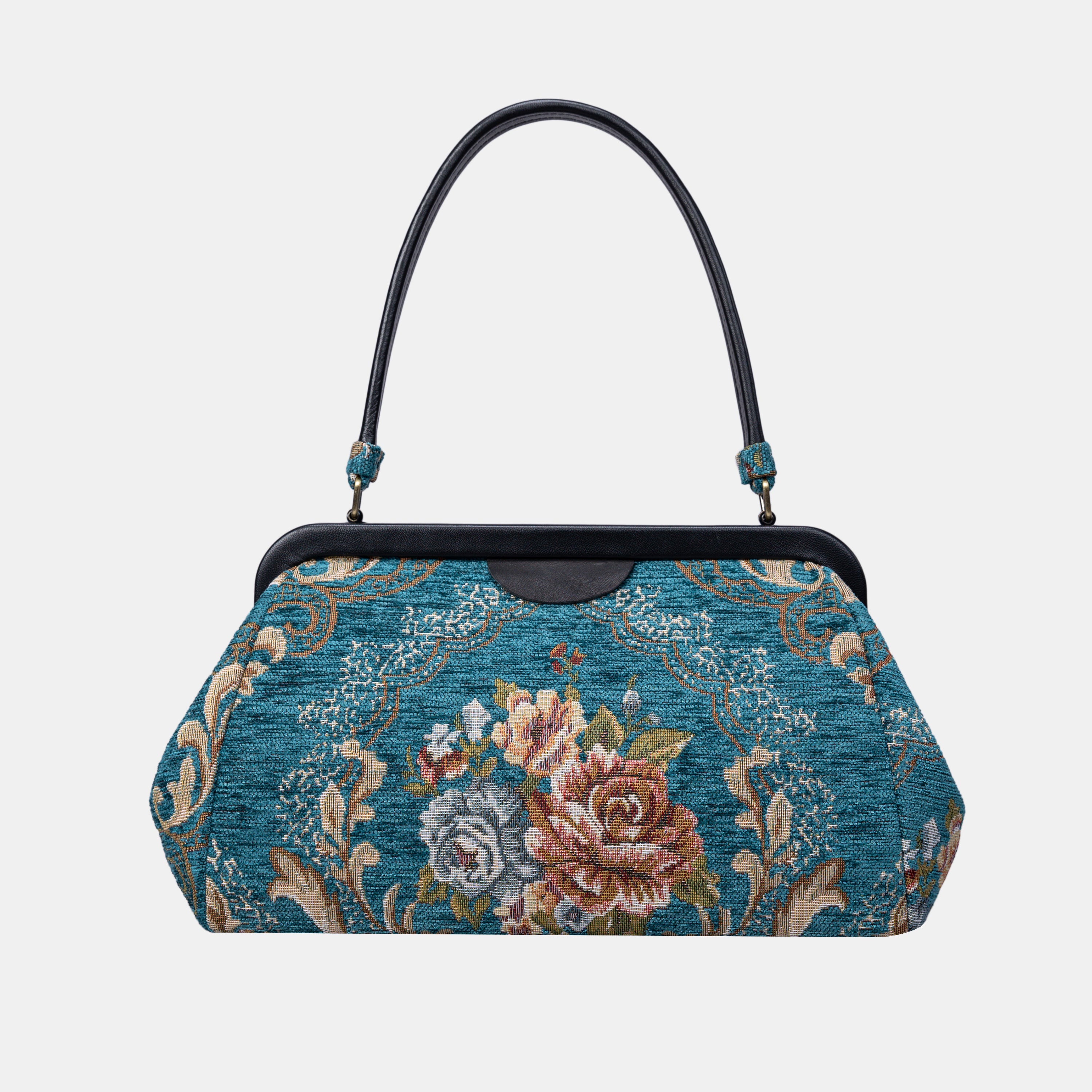 Floral Teal Shoulder Bag of America main