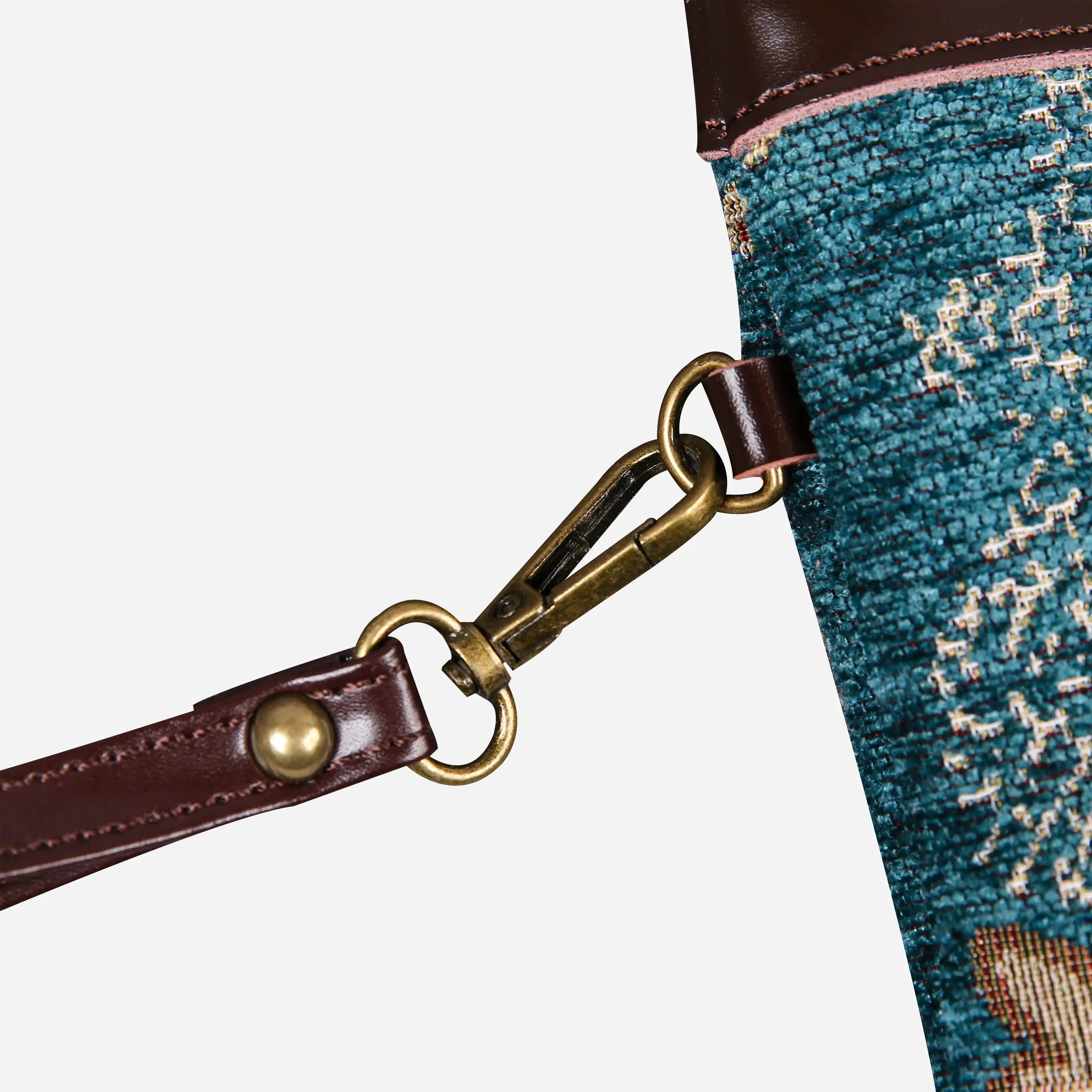 Floral Teal carpet bag MCW Handmade-3