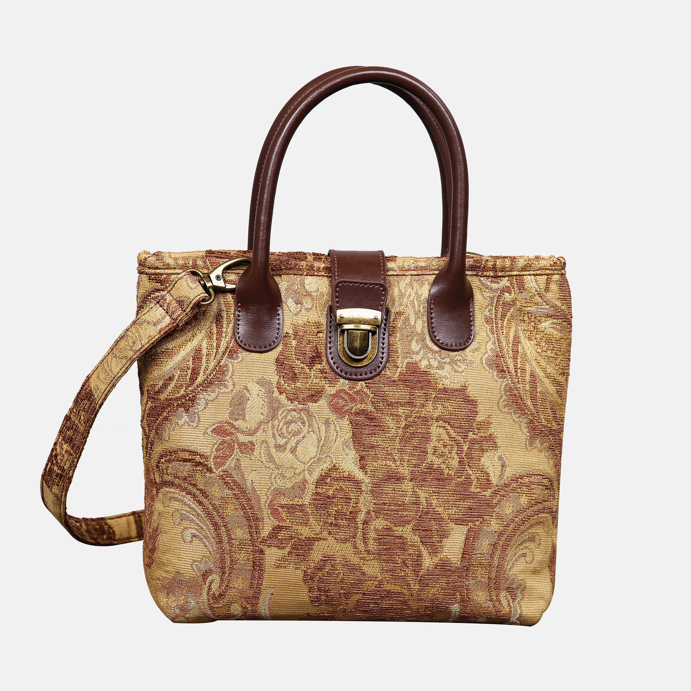 Floral Vintage Tuck Lock Carpet Satchel carpet bag MCW Handmade of America main