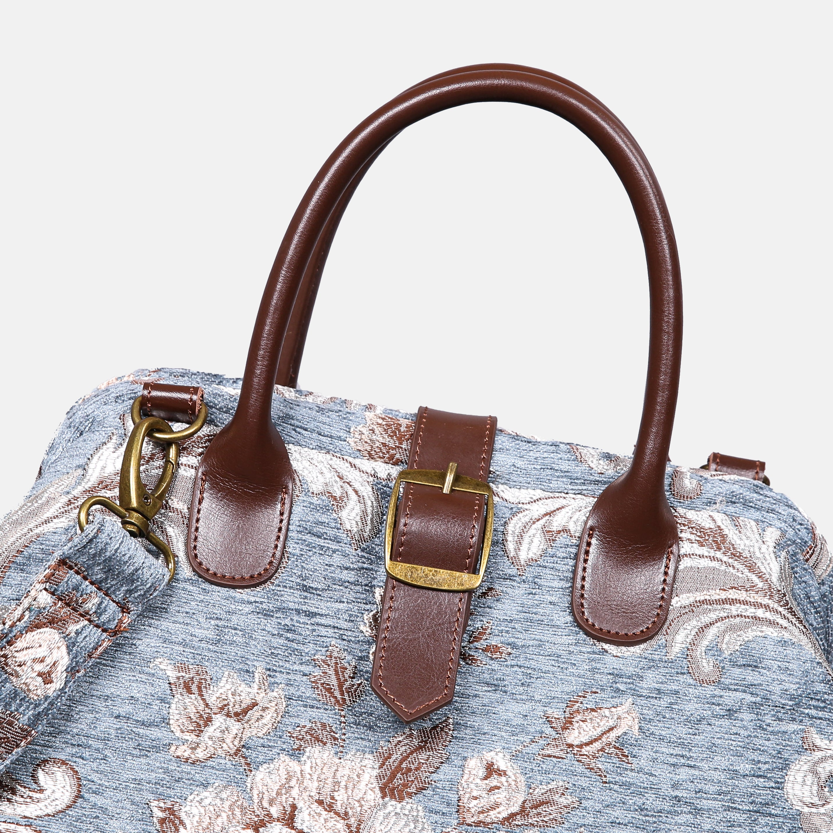 Floral Windy Blue Carpet Handbag Purse carpet bag MCW Handmade details