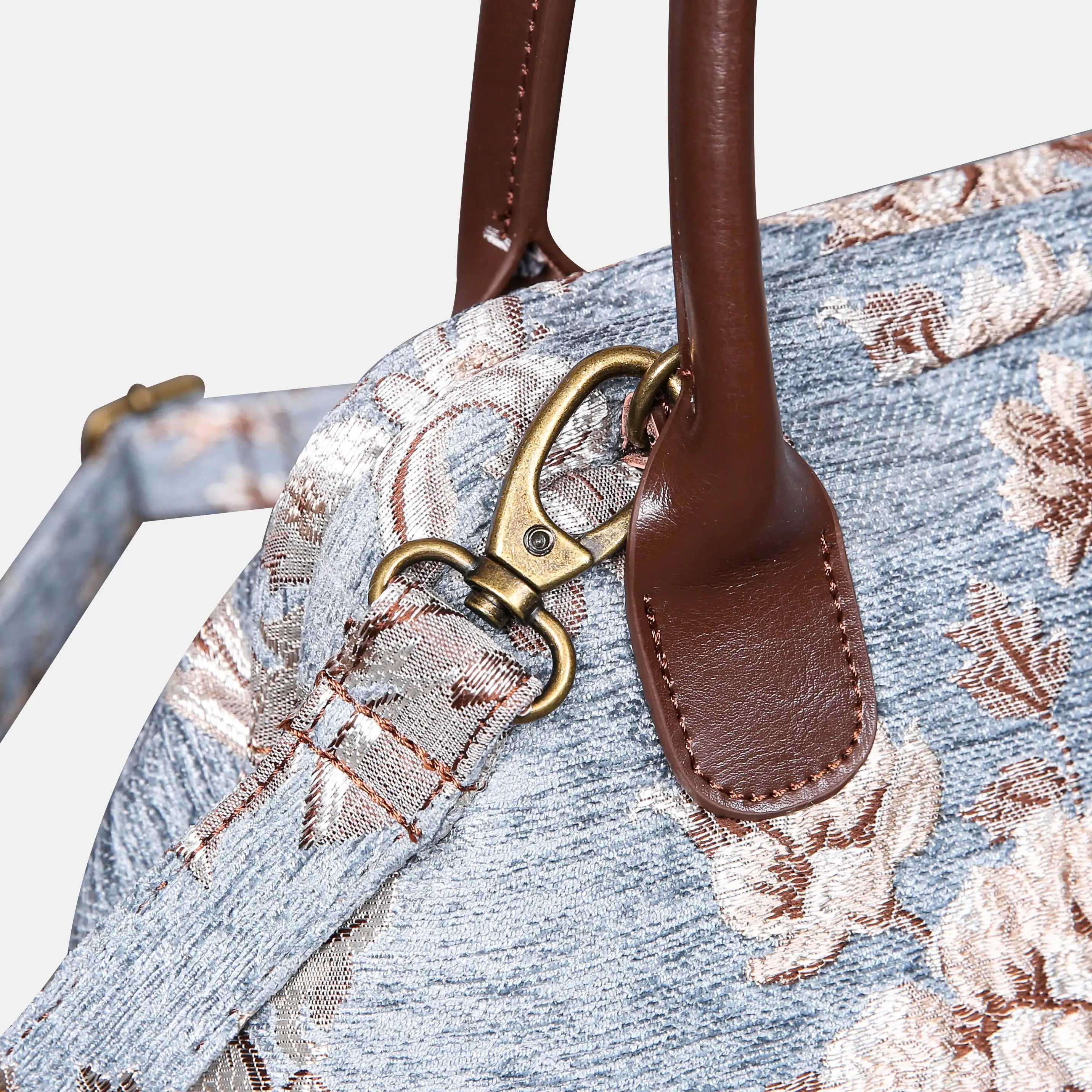 Floral Windy Blue Carpet Satchel carpet bag MCW Handmade details