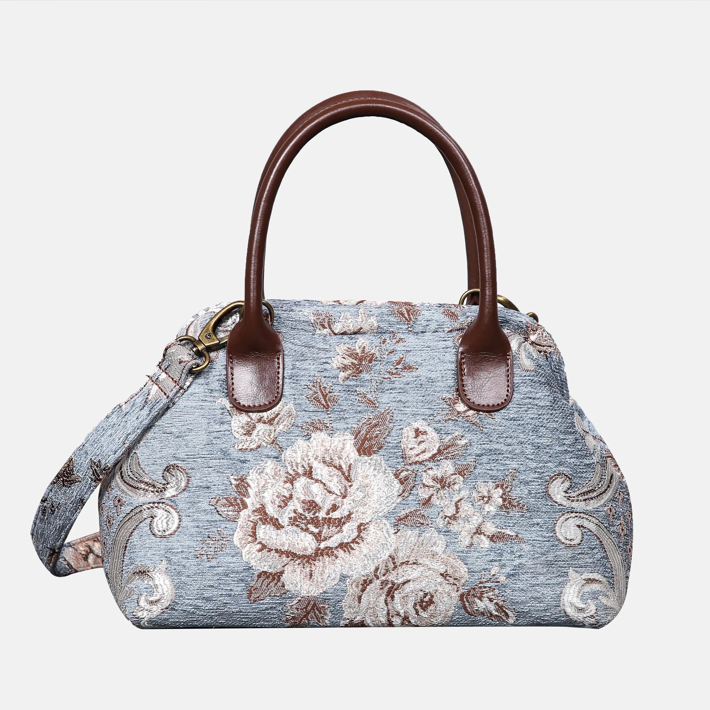 Floral Windy Blue Carpet Satchel carpet bag MCW Handmade main