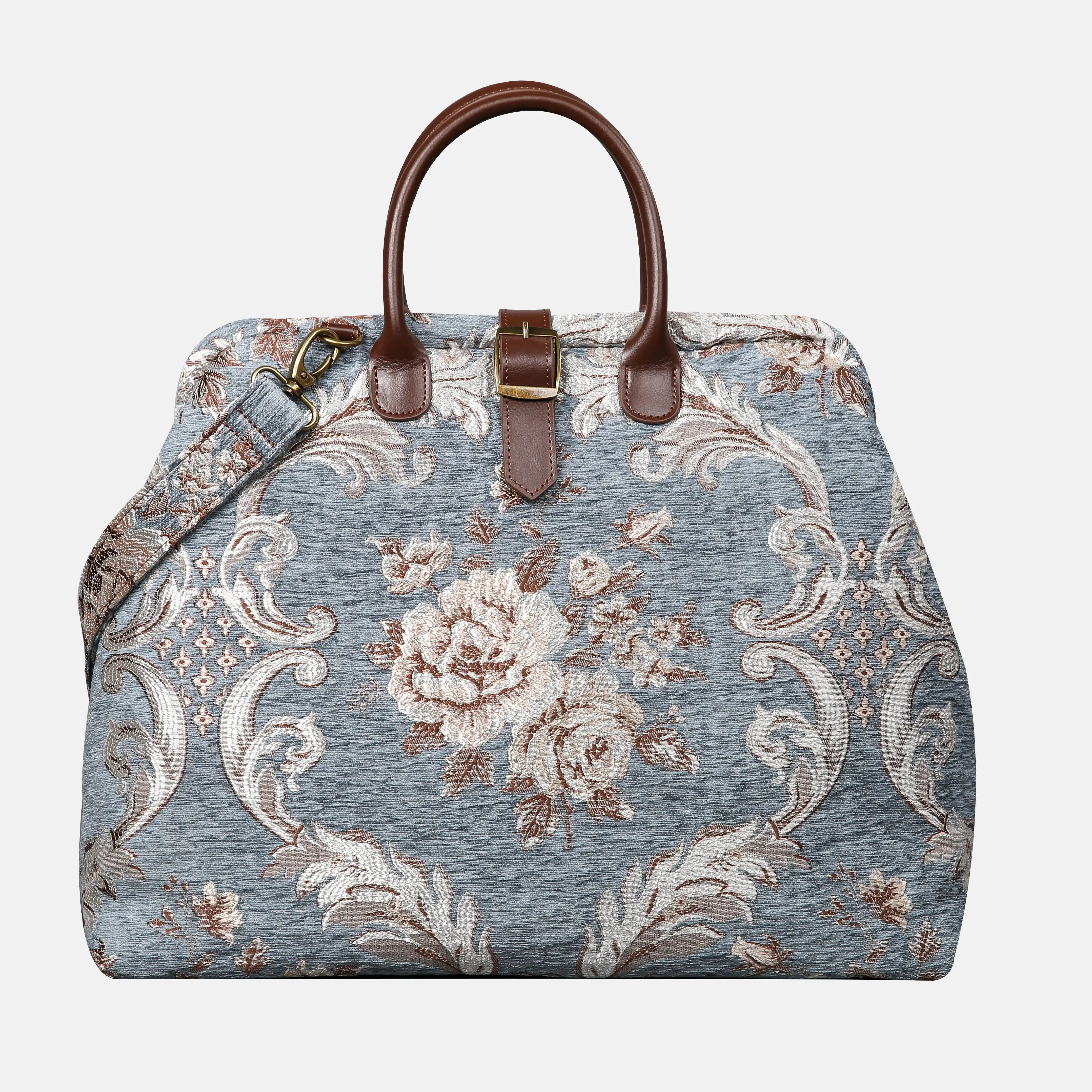 Floral Windy Blue Mary Poppins Weekender carpet bag MCW Handmade main
